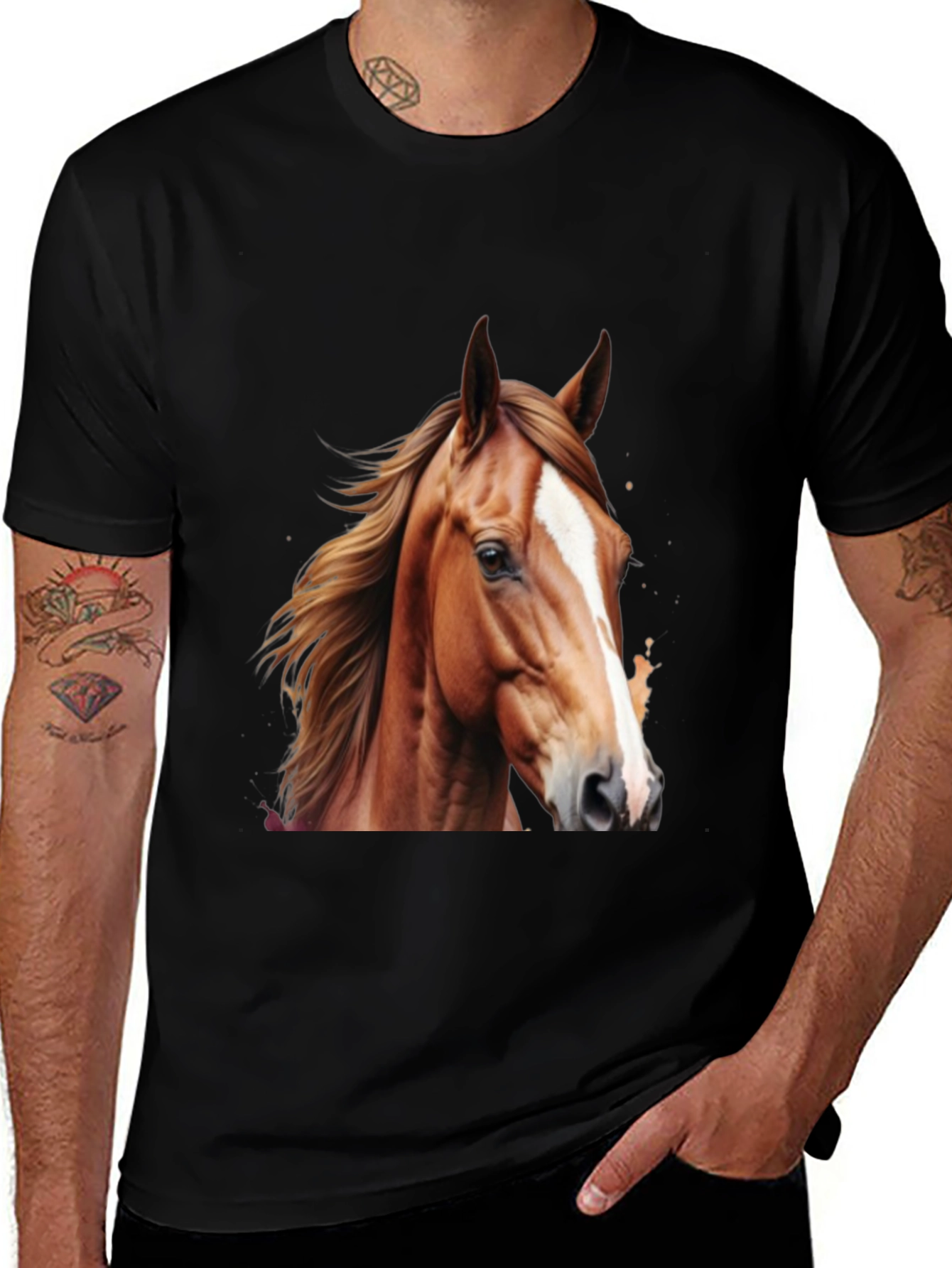 Variant 29 of Horse Graphic Tee - Stylish Animal Print Shirt