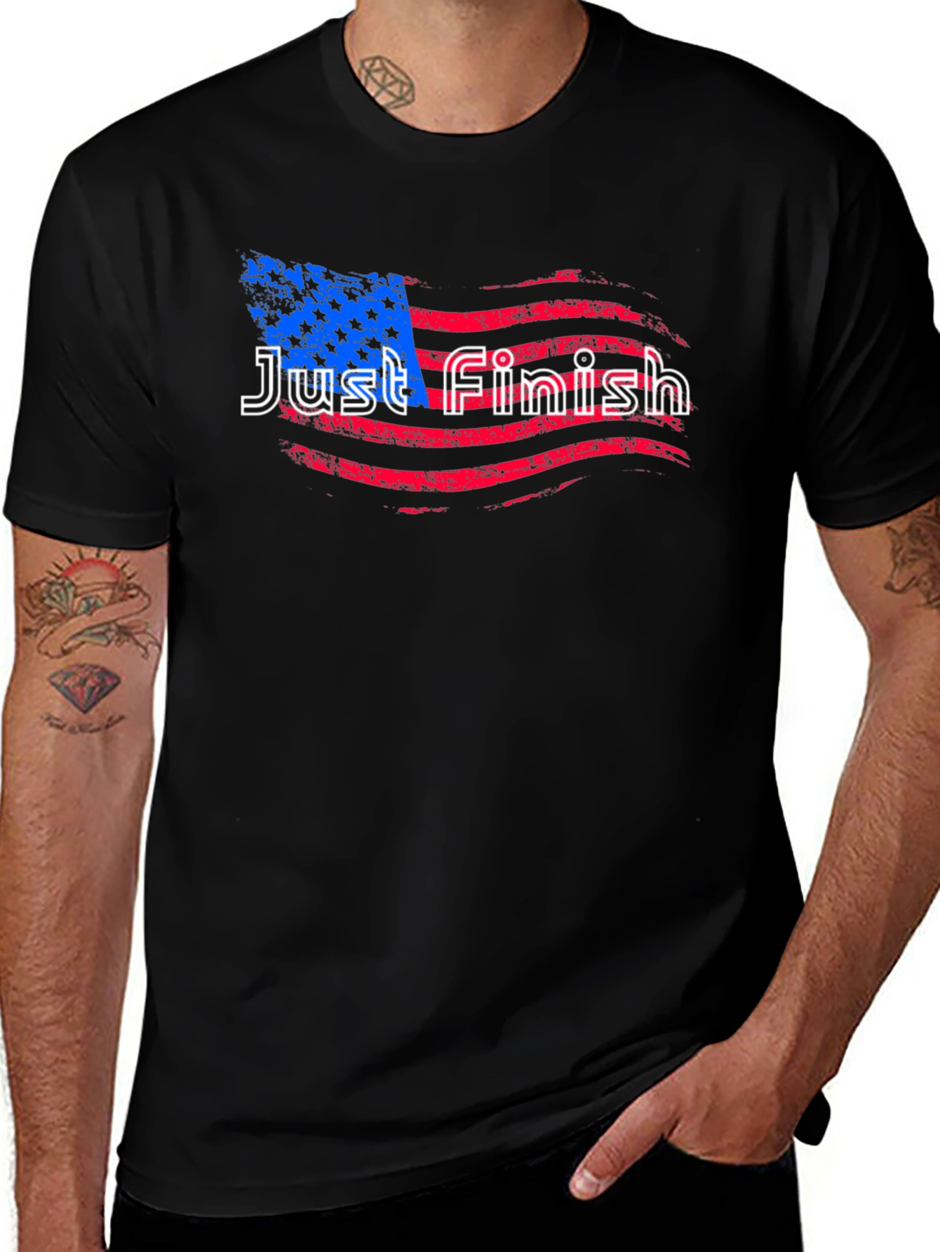 Just Finish Flag T-Shirt - Patriotic Tee