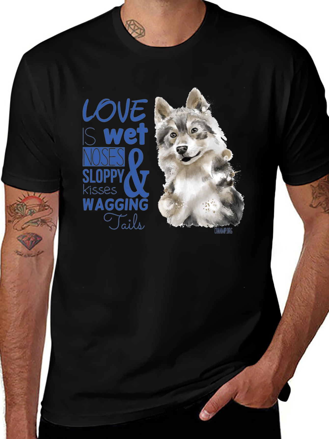 Variant 3 of Love is Wet Noses Wolf Graphic T-Shirt