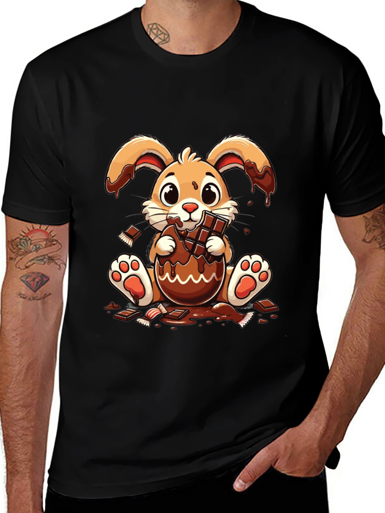 Cute Easter Bunny Chocolate Lover T-Shirt