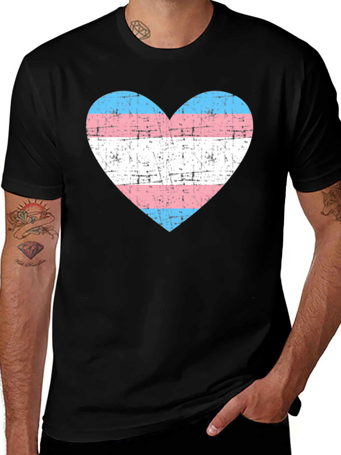 Variant 15 of Transgender Pride Heart Graphic T-Shirt