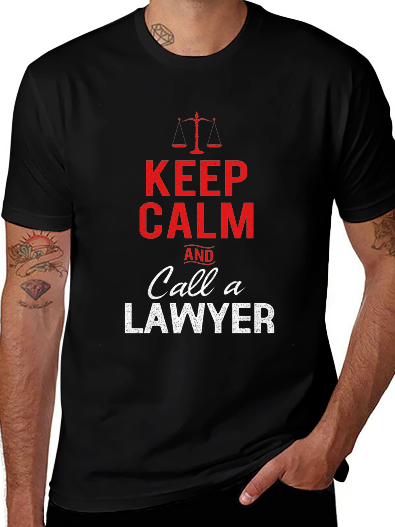 Keep Calm Lawyer T-Shirt - Novelty Attorney Gift