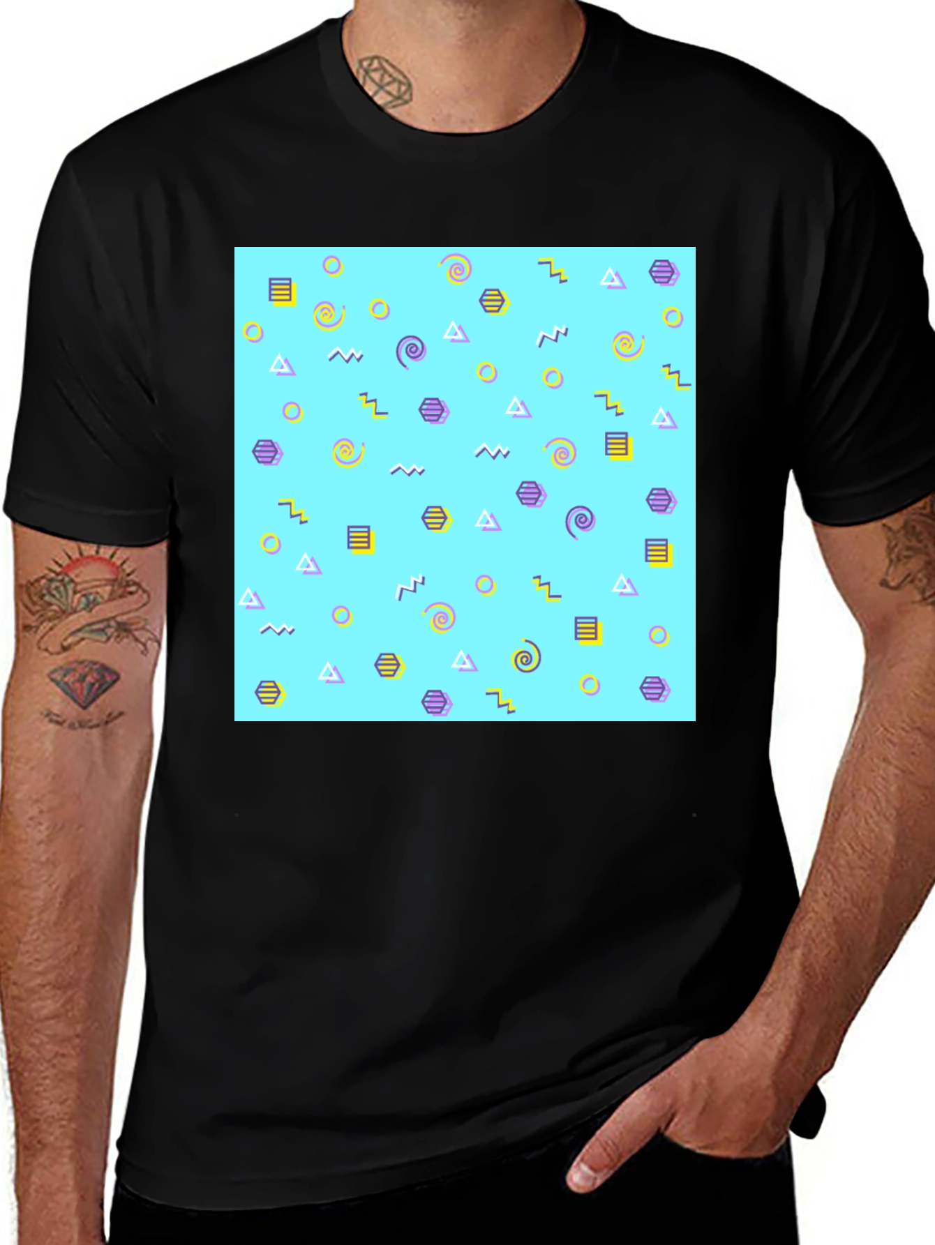 Variant 18 of Retro 90s Geometric Pattern T-Shirt