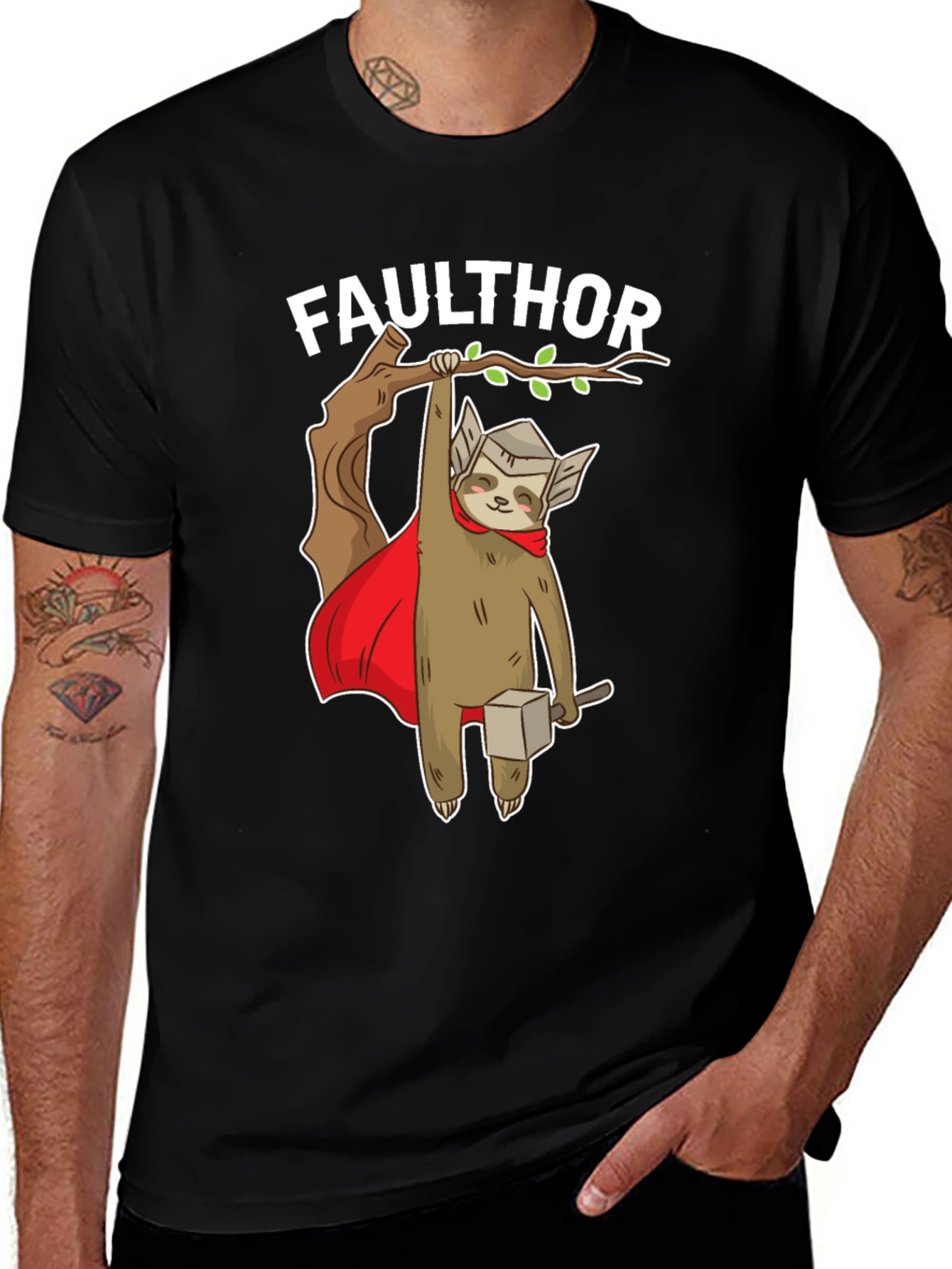 Variant 10 of Faulthor Sloth Superhero T-Shirt