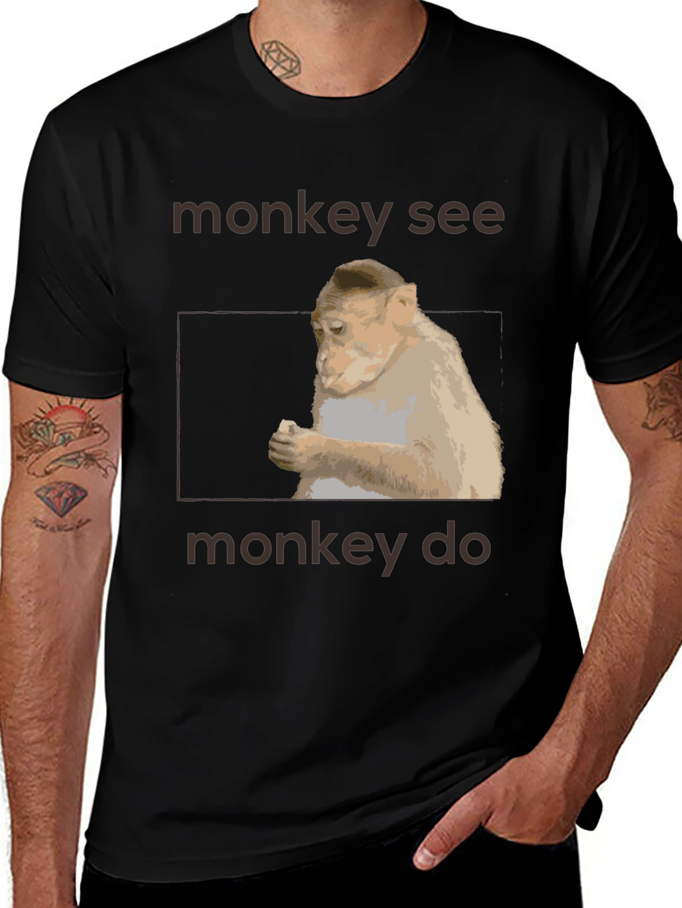 Variant 7 of Monkey See Monkey Do Graphic T-Shirt