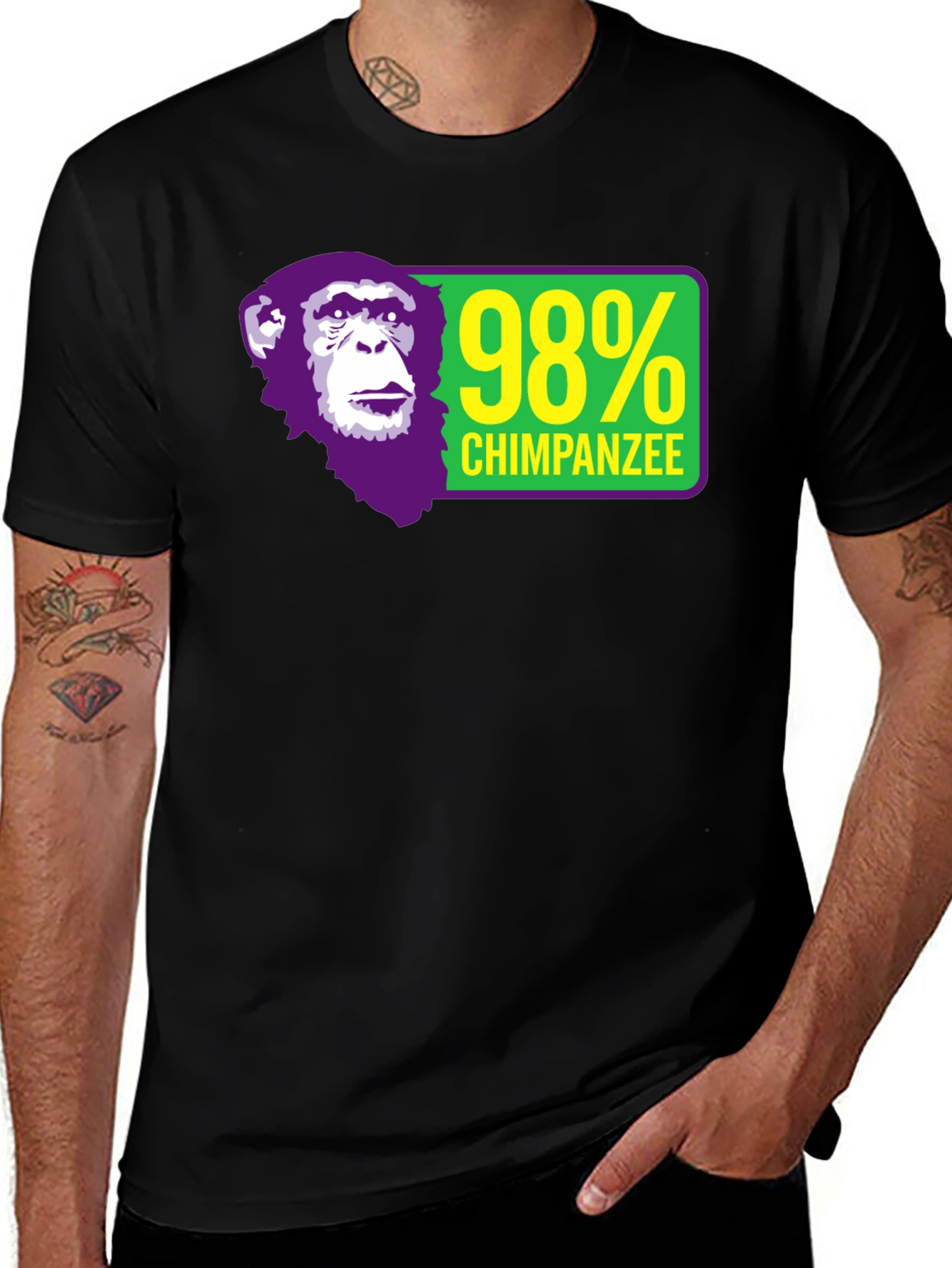 Variant 17 of 98% Chimpanzee Graphic T-Shirt - Black