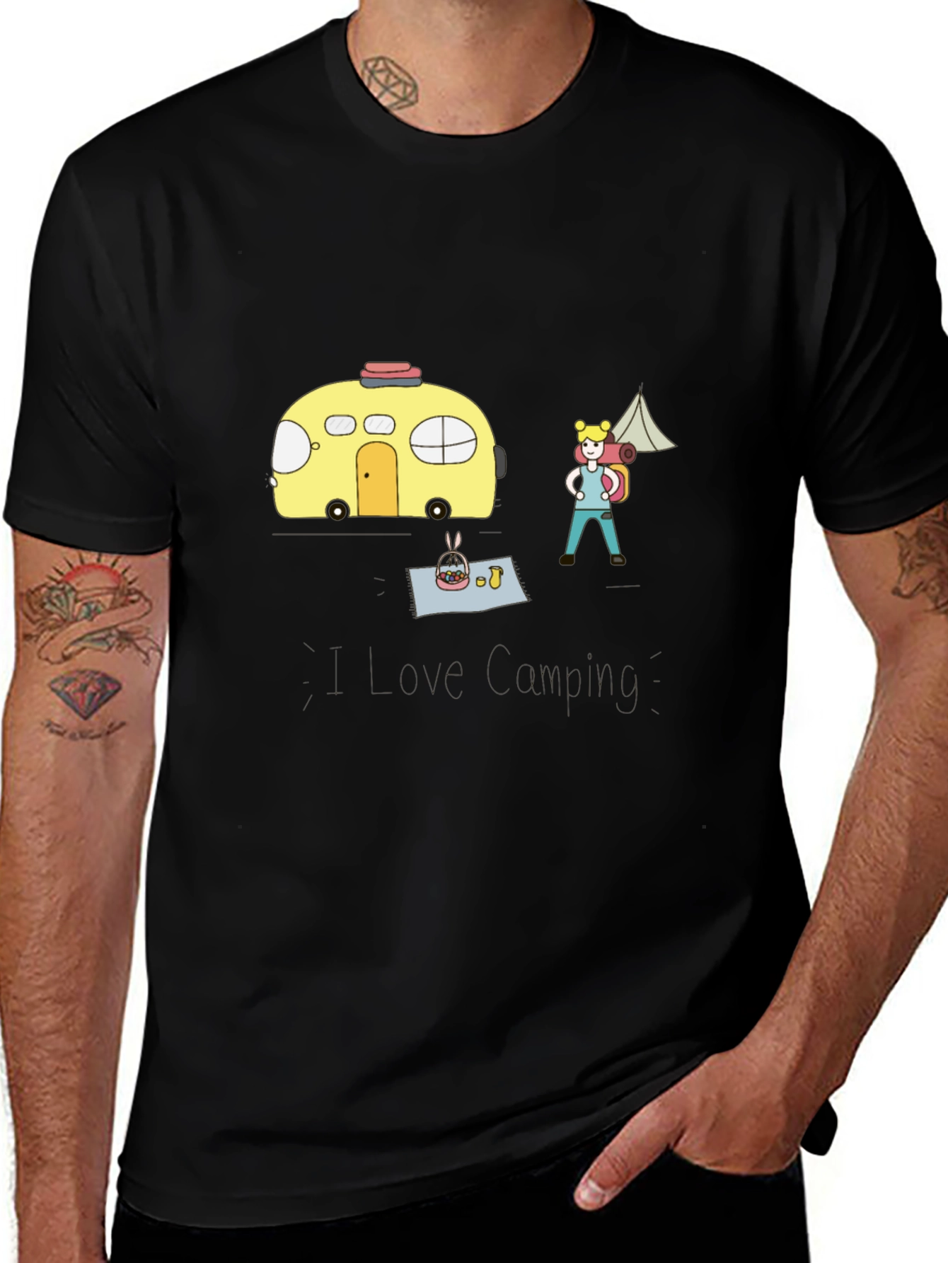 Variant 3 of Camping Adventure T-Shirt - Cartoon Style