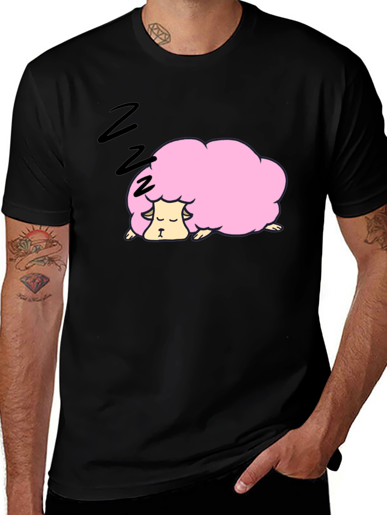 Variant 20 of Cute Sleeping Sheep Graphic Tee