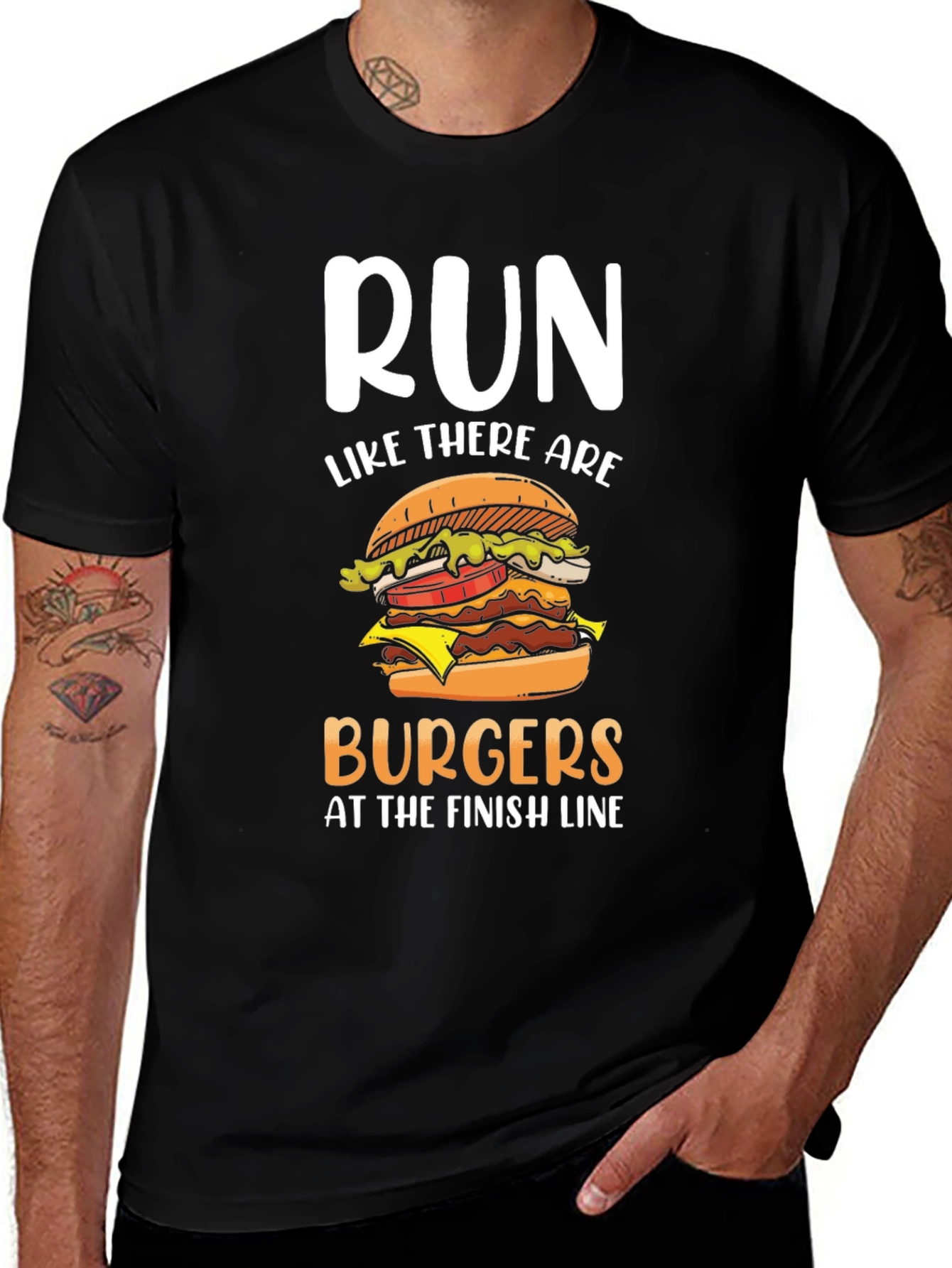 Variant 15 of Run for Burgers T-Shirt - Funny Foodie Tee