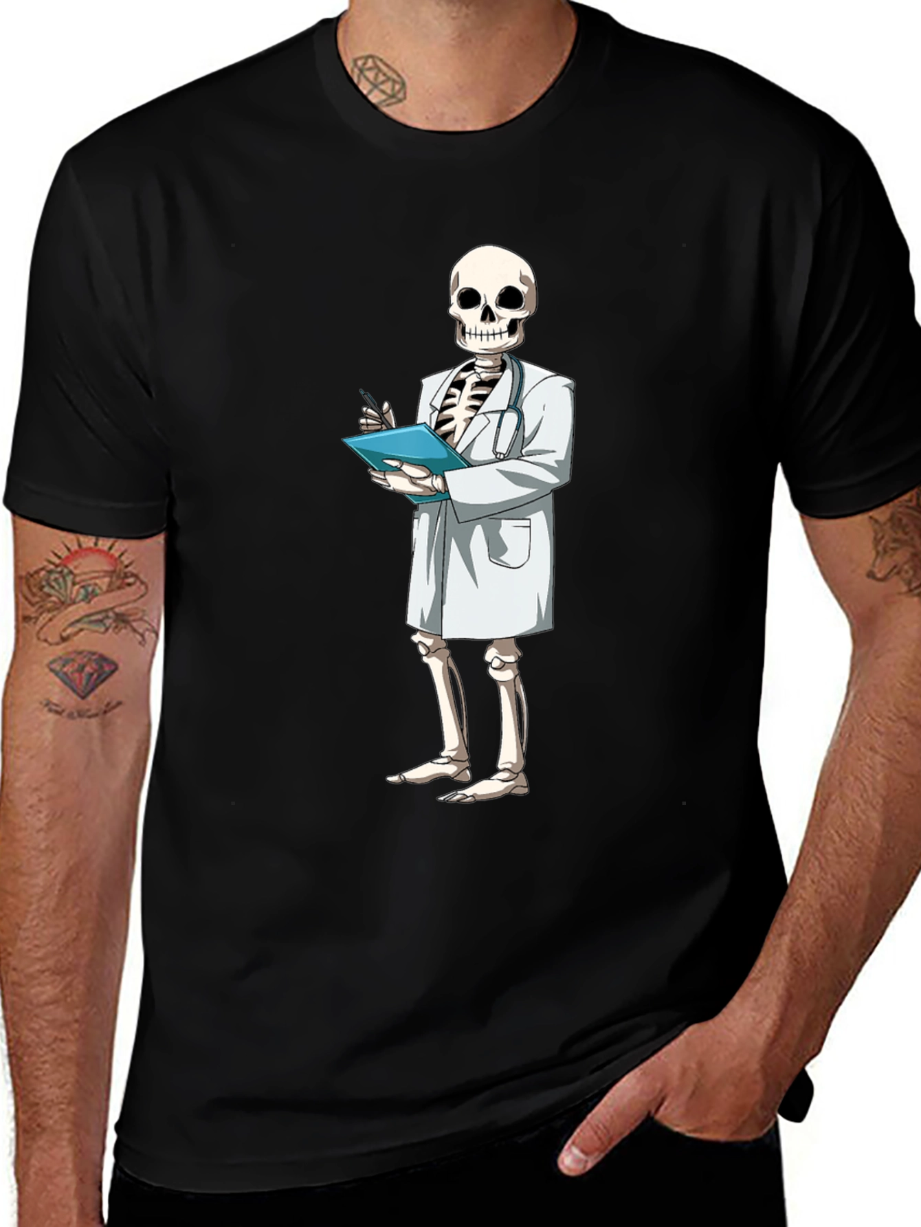 Variant 9 of Skeleton Doctor Graphic Tee - Medical Humor