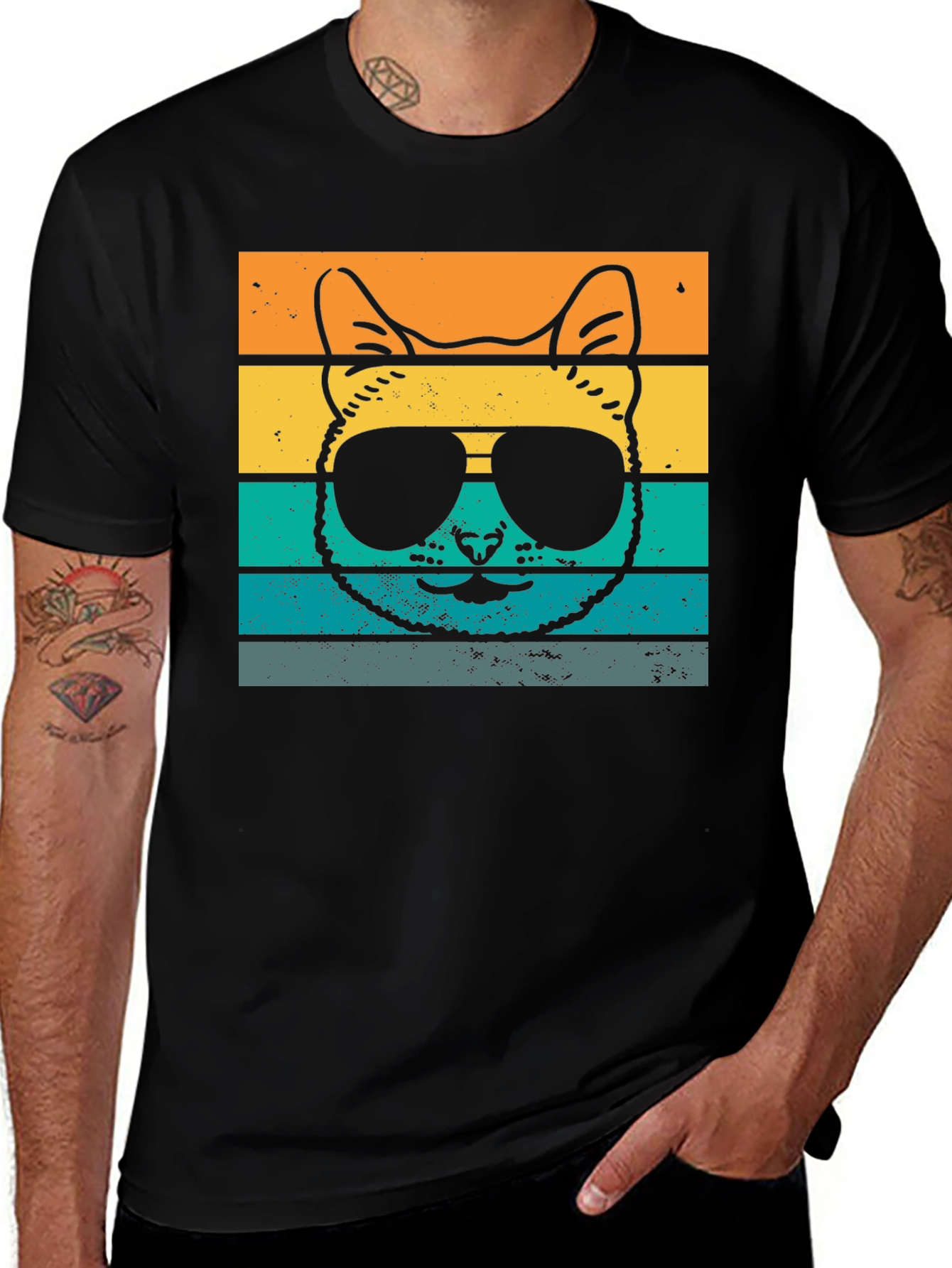Variant 4 of Cool Cat T-Shirt - Retro Style