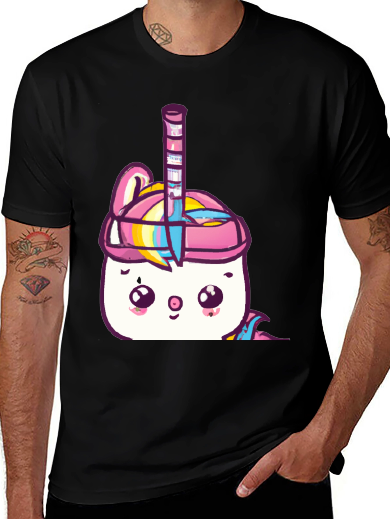Variant 8 of Kawaii Unicorn Hockey Player Graphic Tee