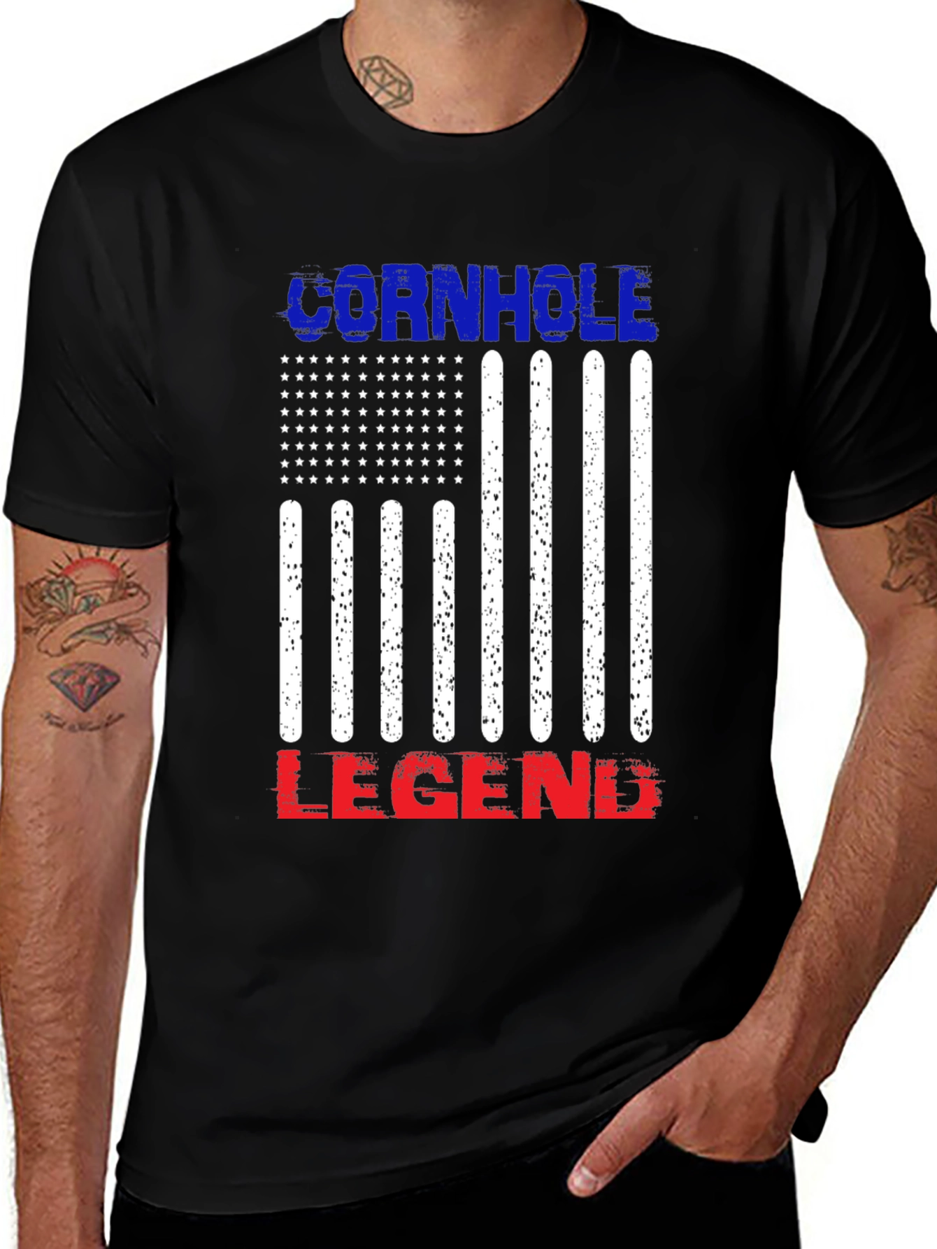 Cornhole Legend Patriotic Graphic Tee
