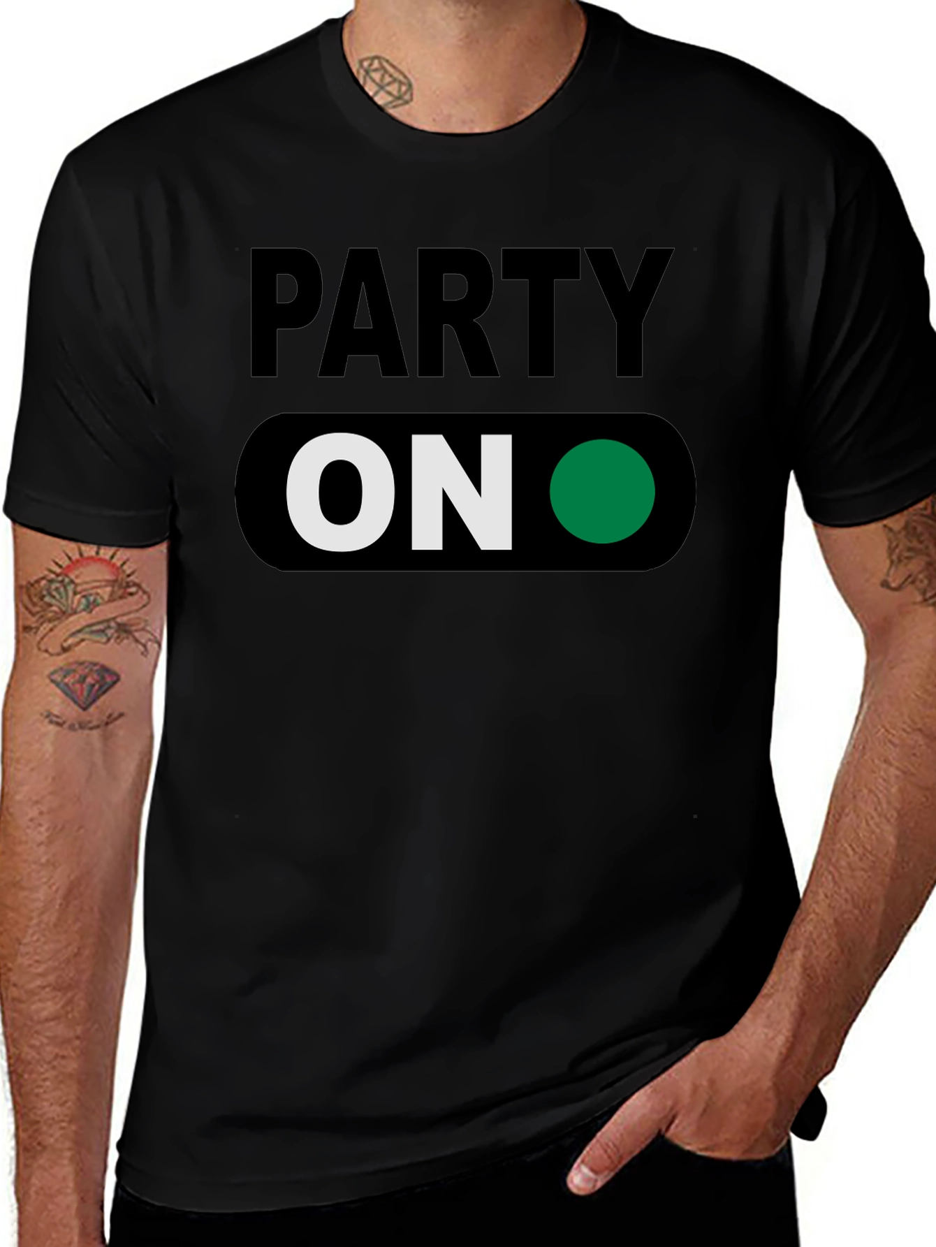 Variant 6 of Party On T-Shirt - Green Light Fun