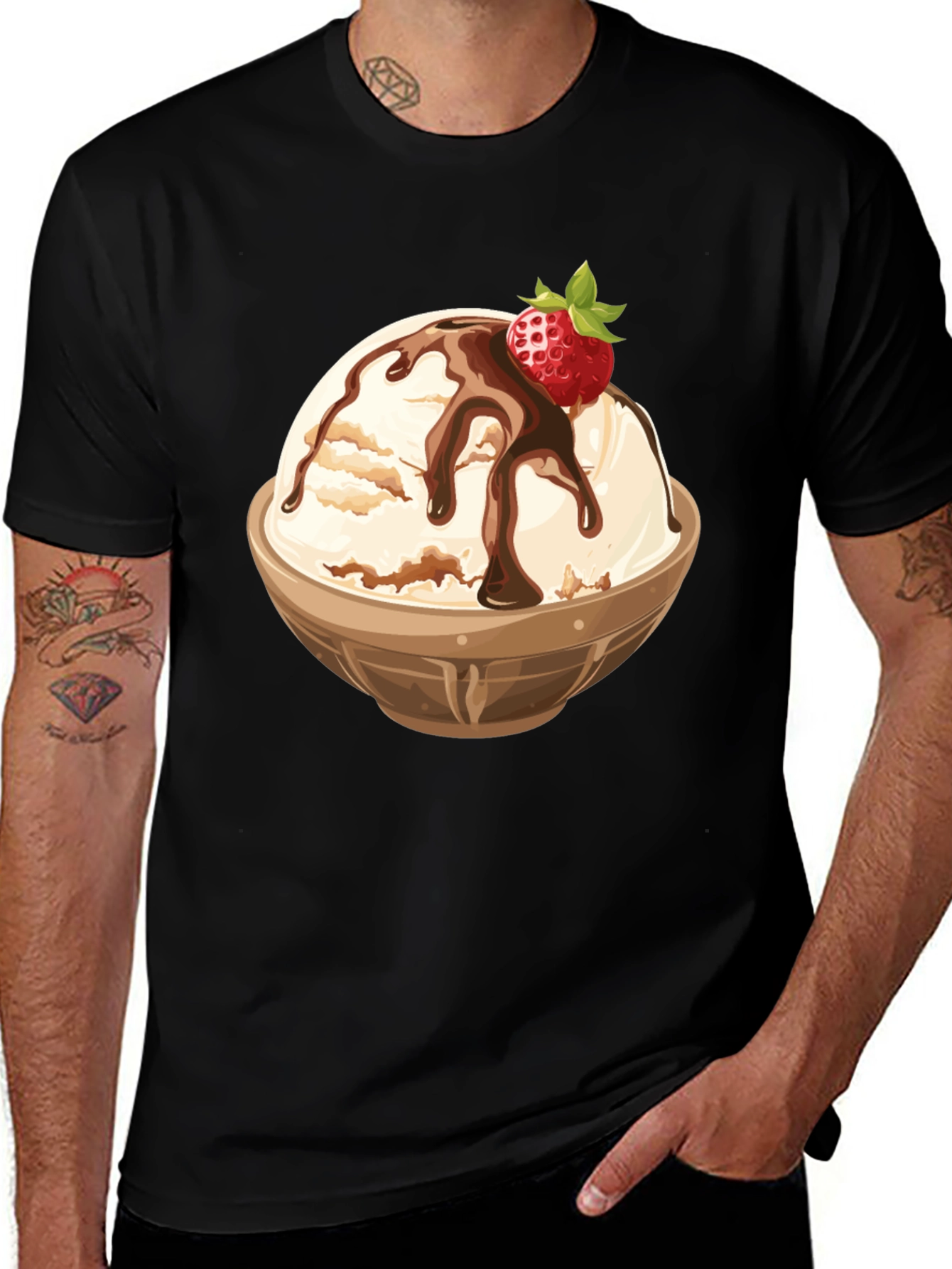 Variant 19 of Ice Cream Bowl Graphic Tee - Dessert Lover's T-Shirt
