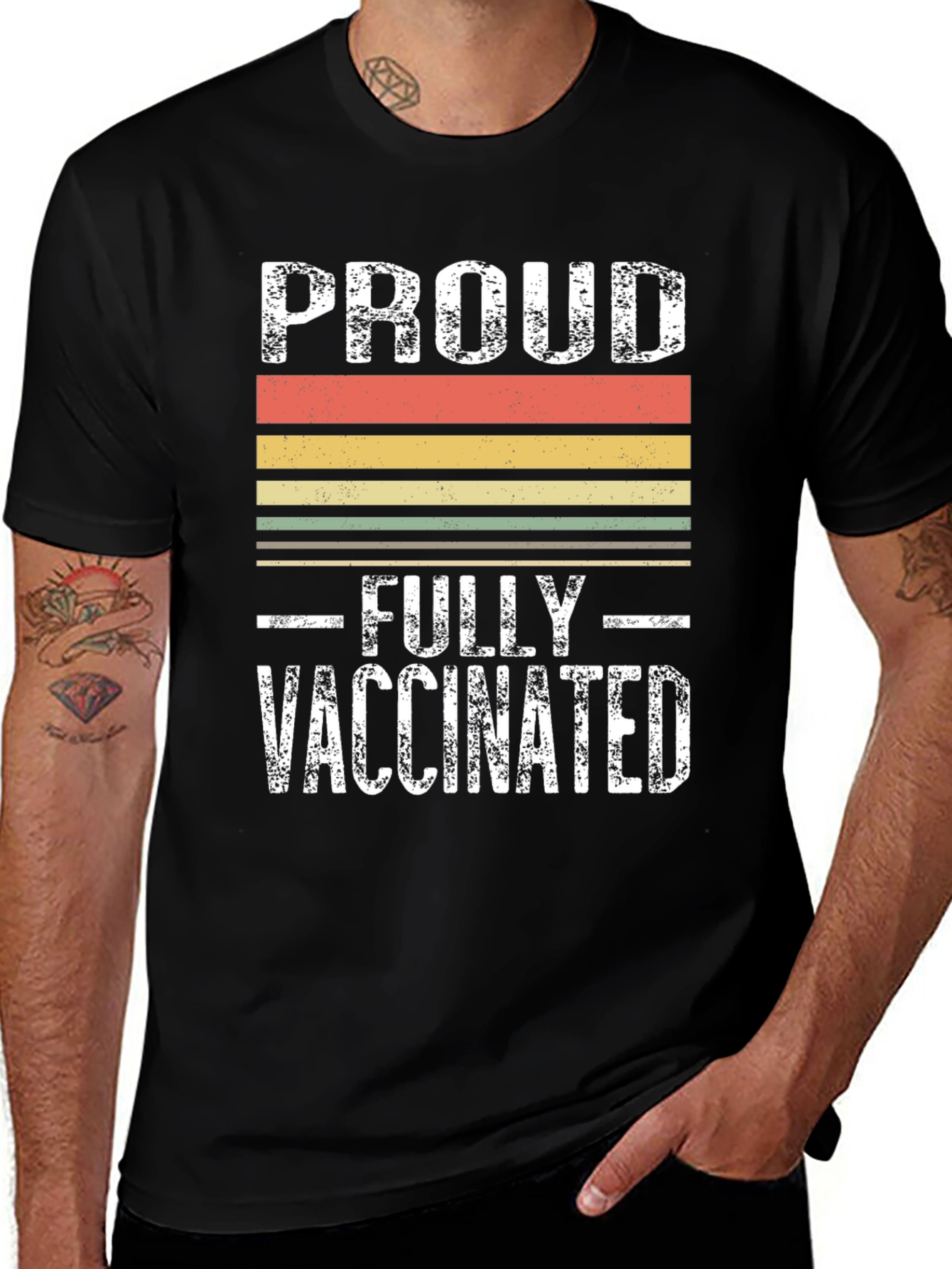 Variant 20 of Proud Fully Vaccinated T-Shirt Retro Design