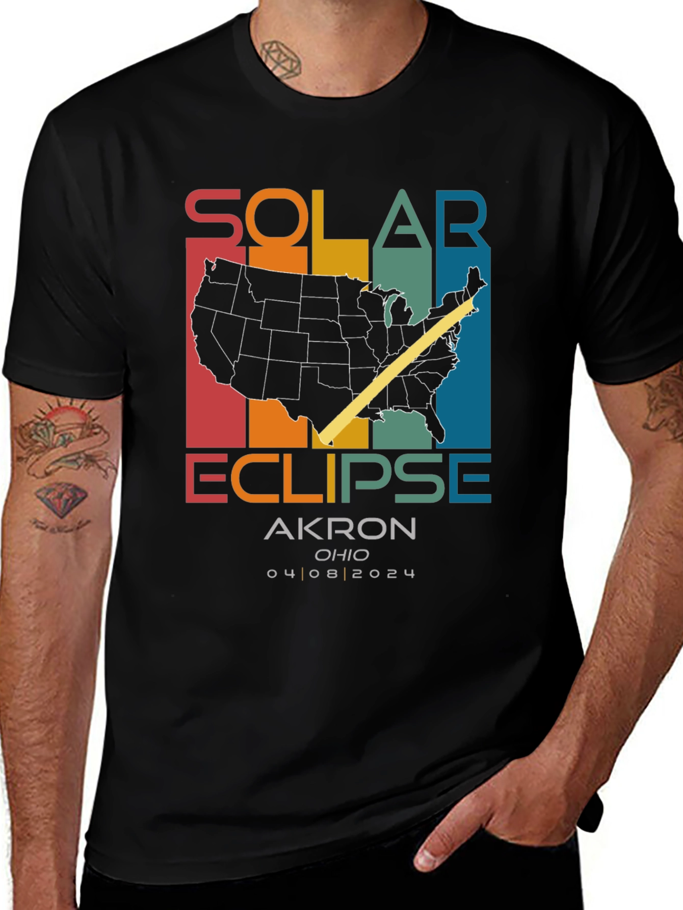 Solar Eclipse Akron Ohio April 8 2024 T-Shirt