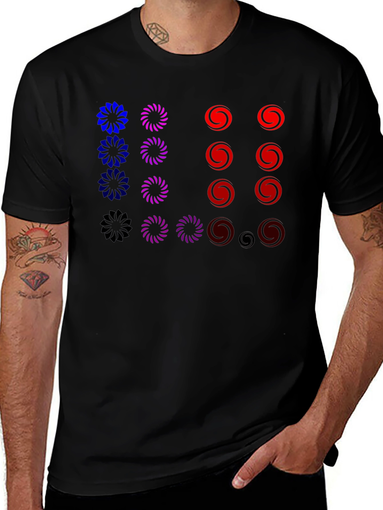 Variant 23 of Abstract Pattern Black T-Shirt