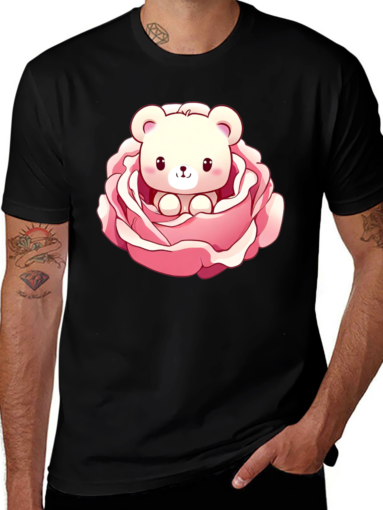 Variant 8 of Cute Bear in Rose Graphic Tee
