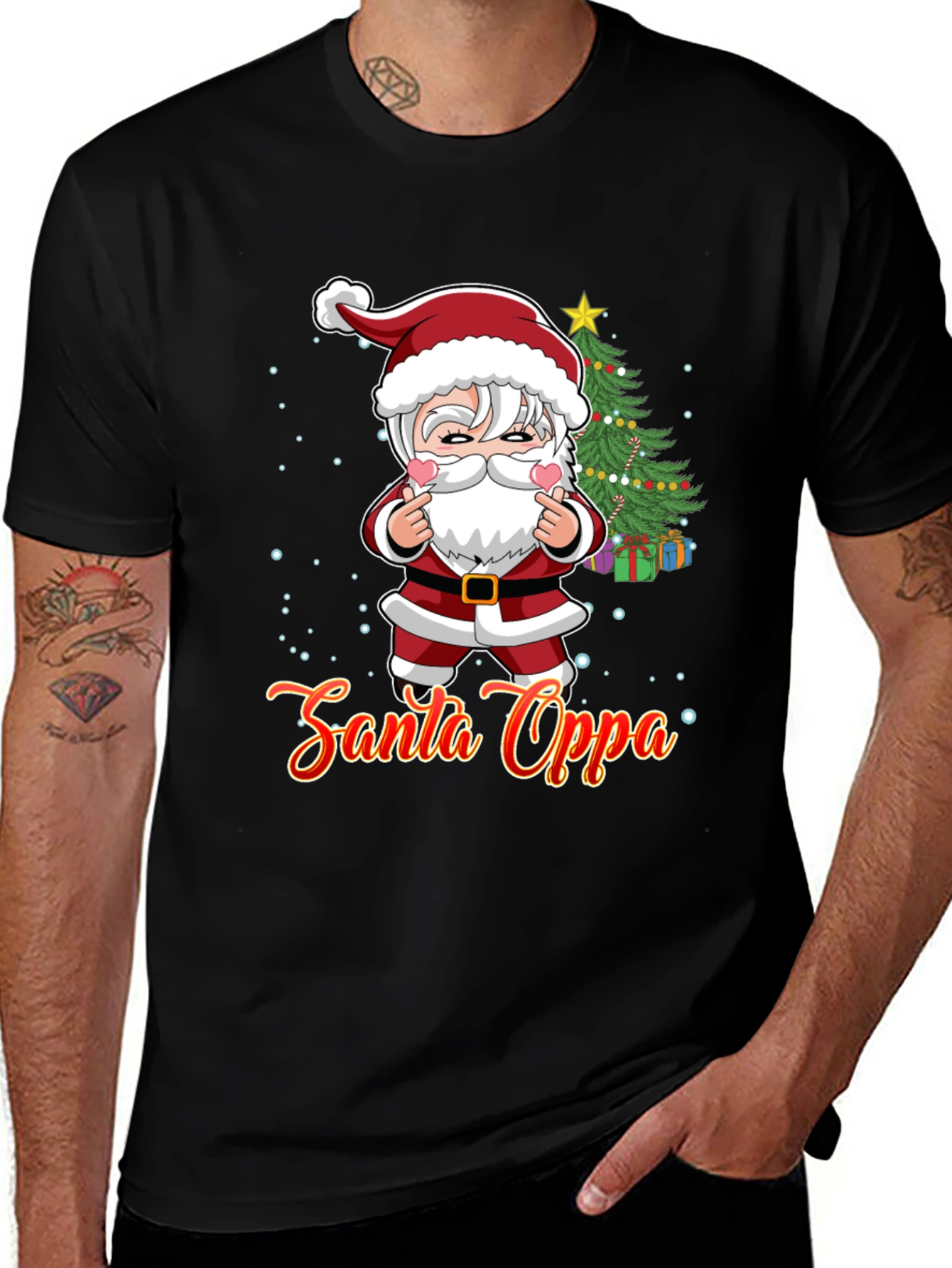 Santa Oppa Christmas T-Shirt: K-Pop Holiday Style