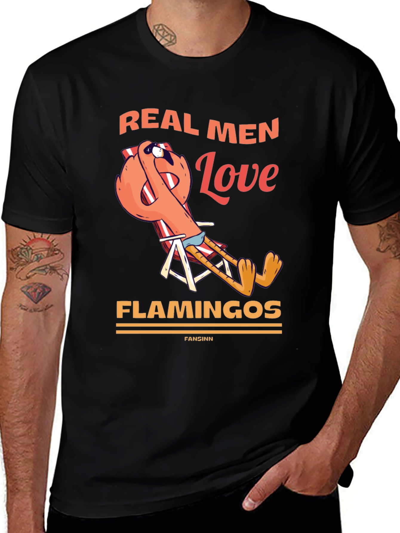 Variant 28 of Real Men Love Flamingos Graphic T-Shirt