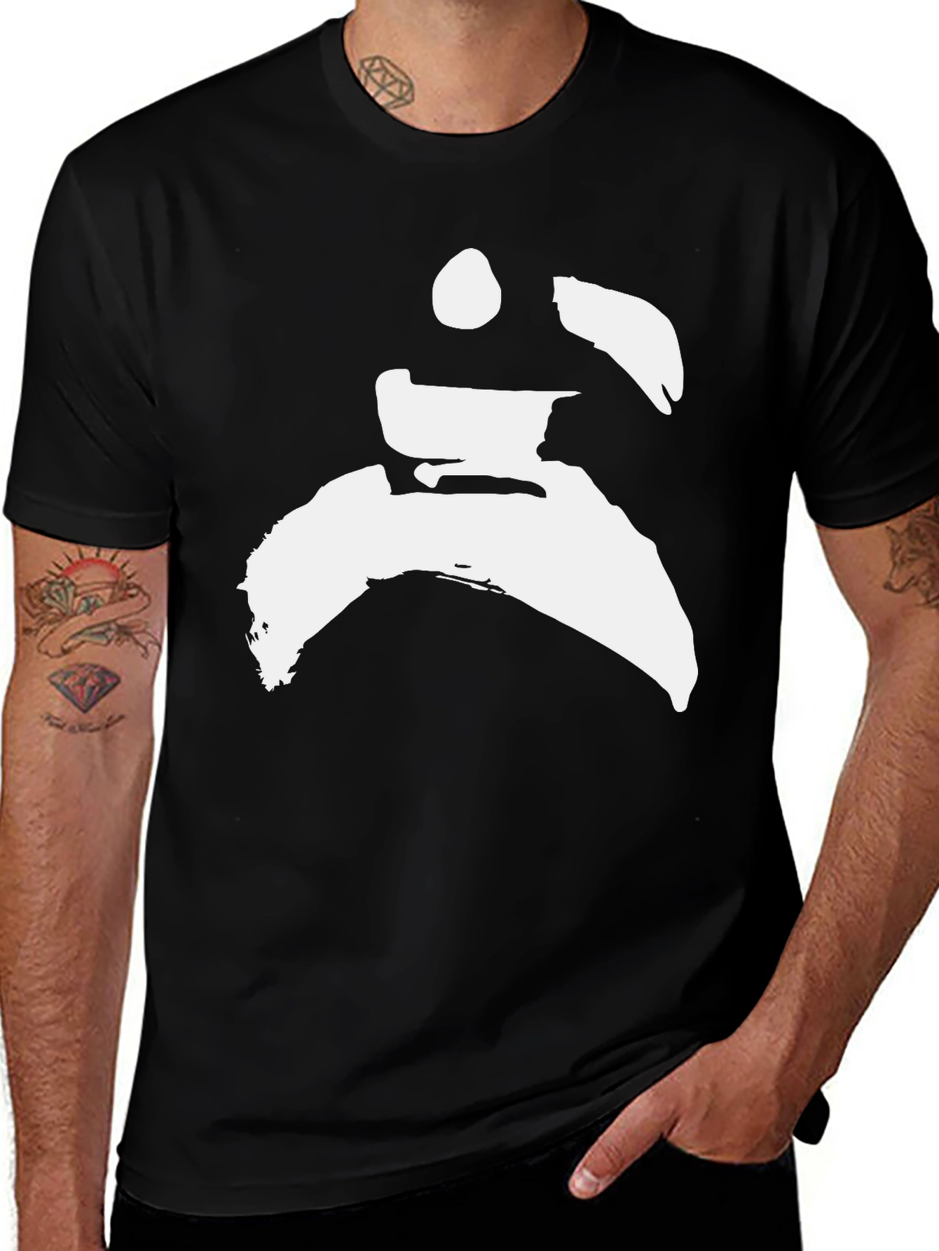 Variant 19 of Abstract Graphic Print Black T-Shirt