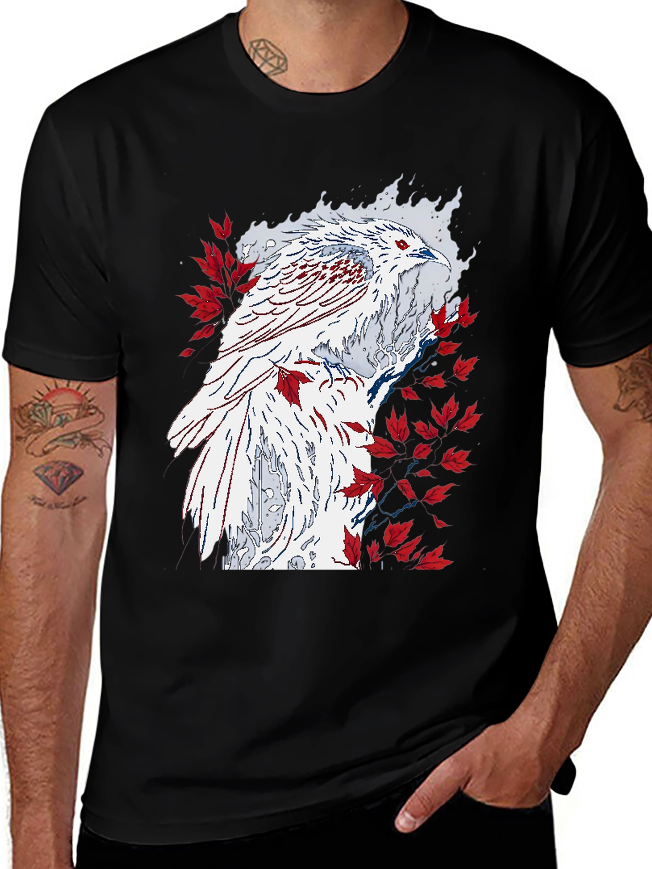 Variant 2 of Phoenix Graphic Tee - Black Cotton T-Shirt