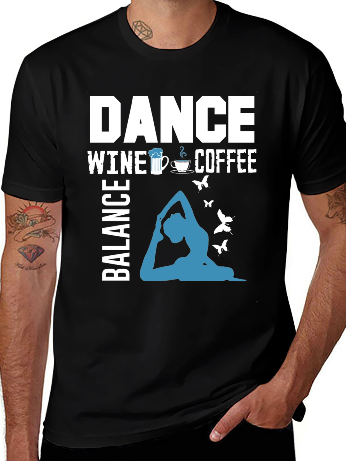 Variant 2 of Dance Wine Coffee Balance Graphic Tee