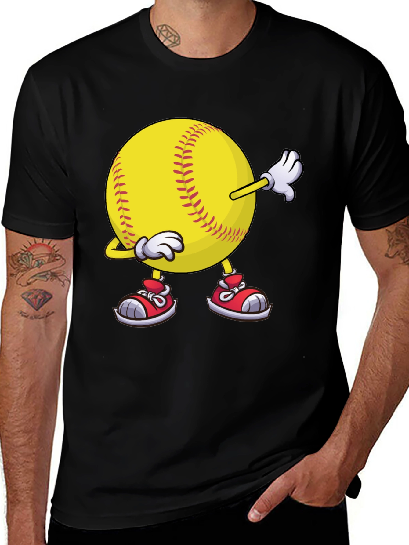 Variant 5 of Dabbing Softball T-Shirt - Novelty Sports Tee