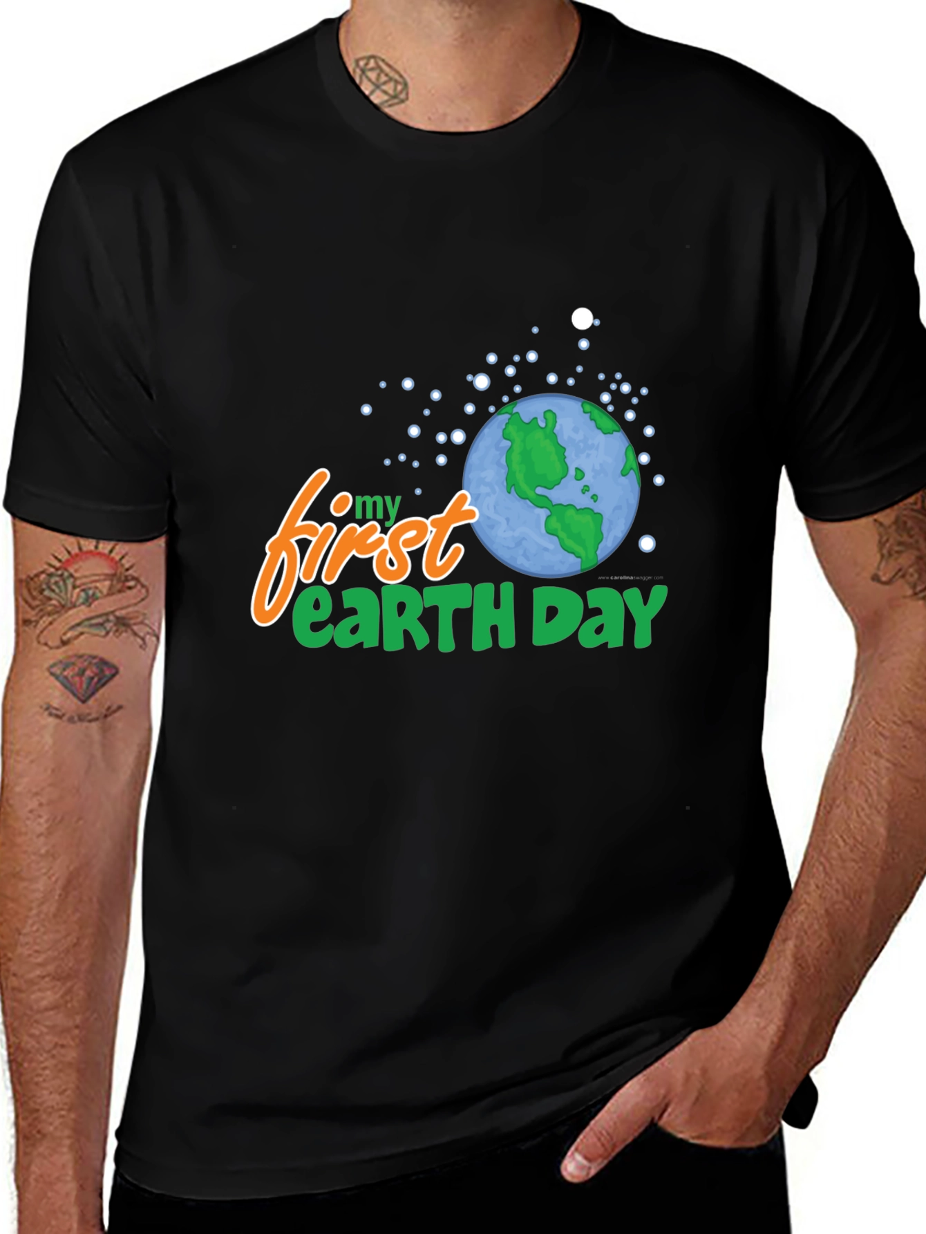 My First Earth Day Black T-Shirt - Eco Friendly Design