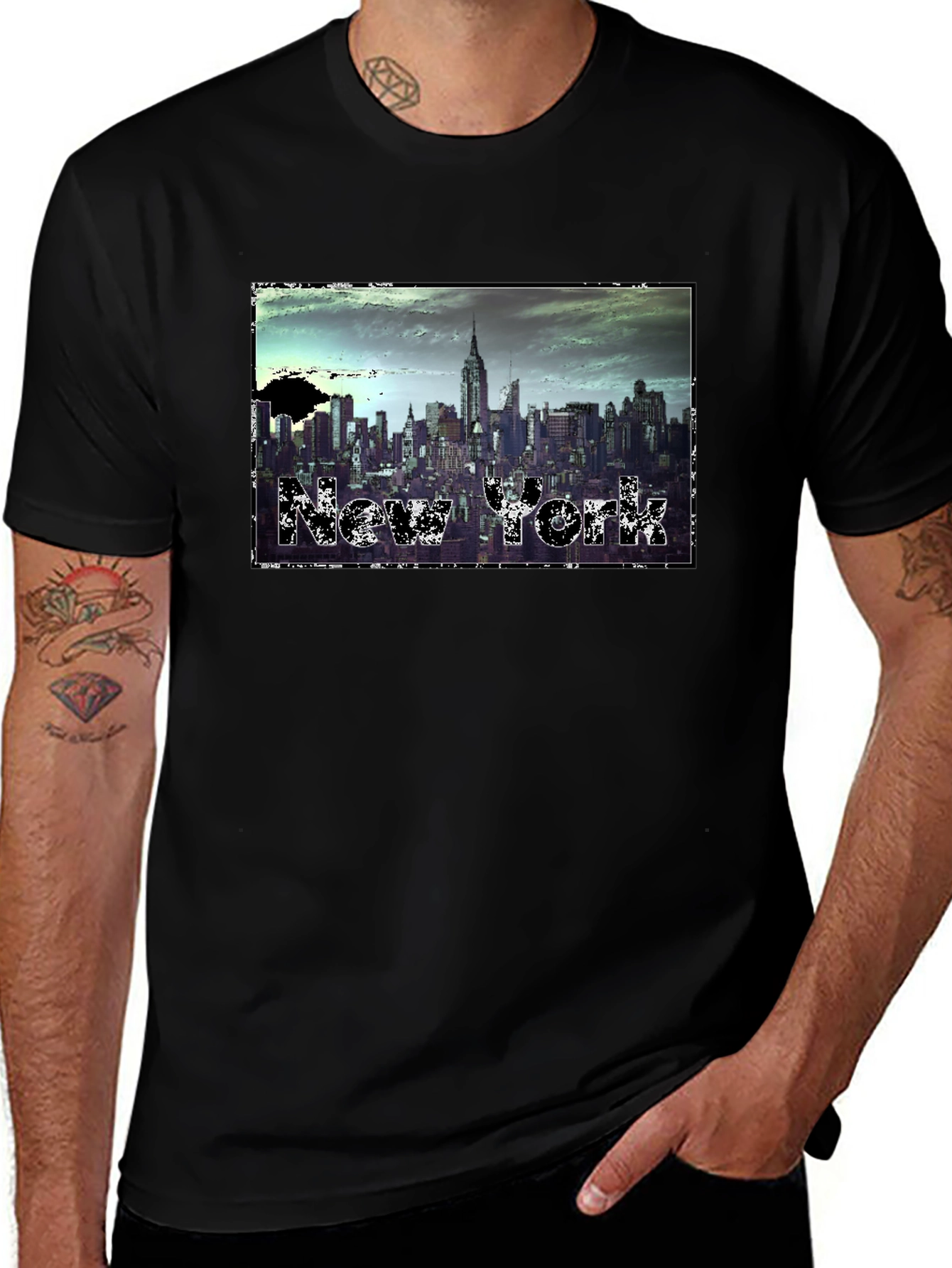 Variant 2 of New York Skyline Graphic Tee - Black