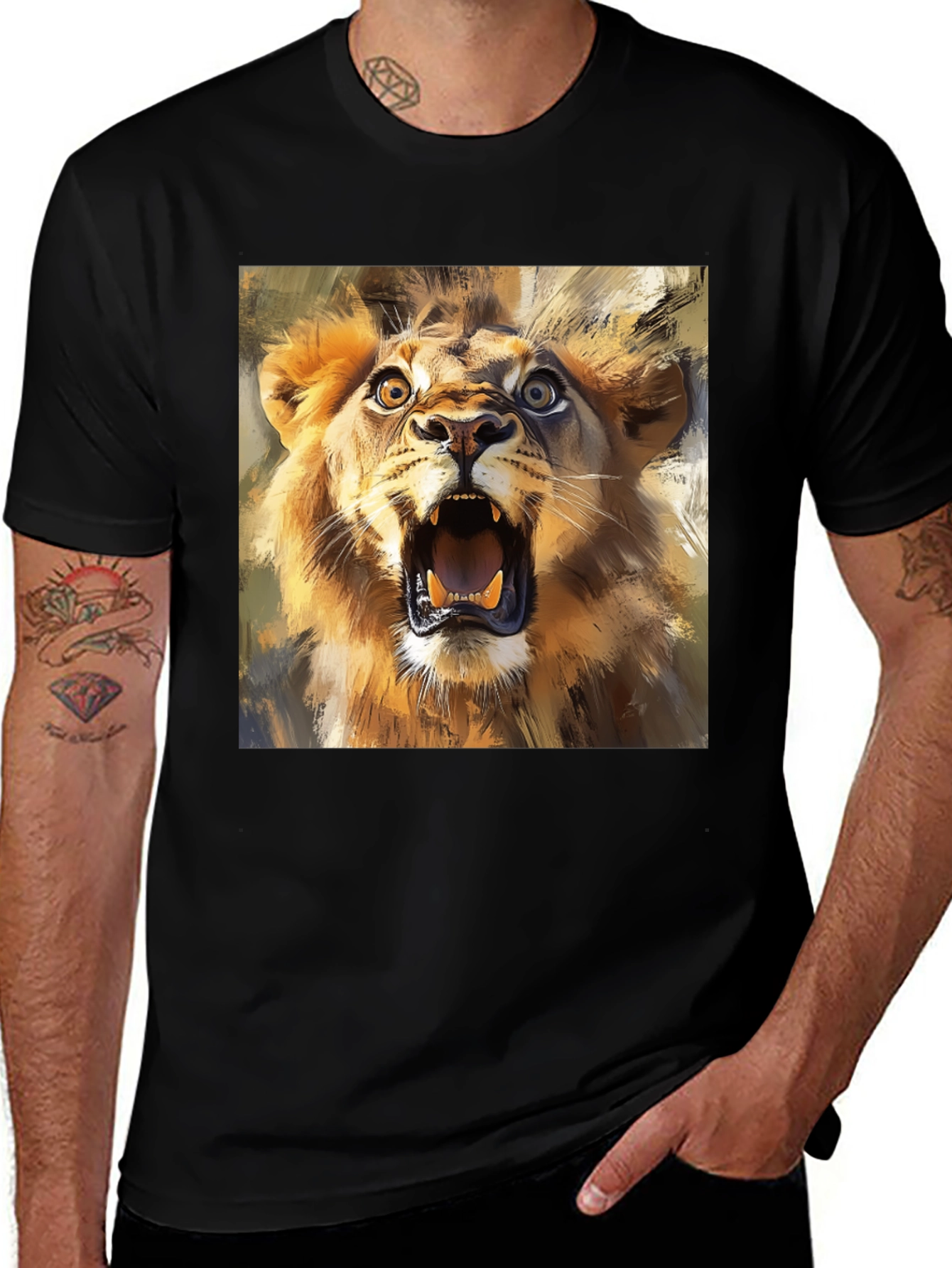 Variant 22 of Roaring Lion Graphic Tee - Animal Print T-Shirt