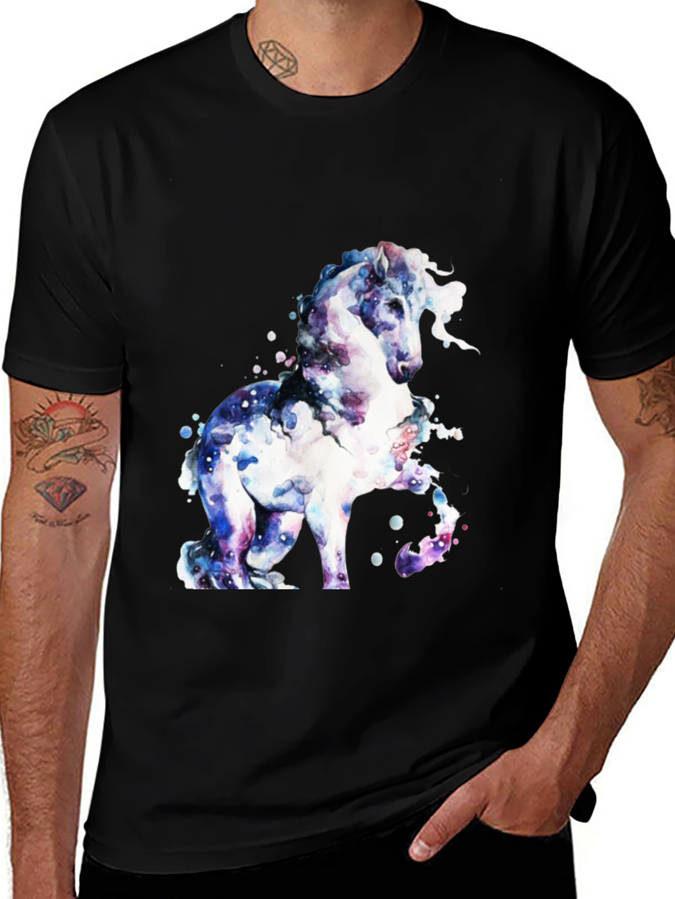 Variant 29 of Watercolor Horse Graphic T-Shirt