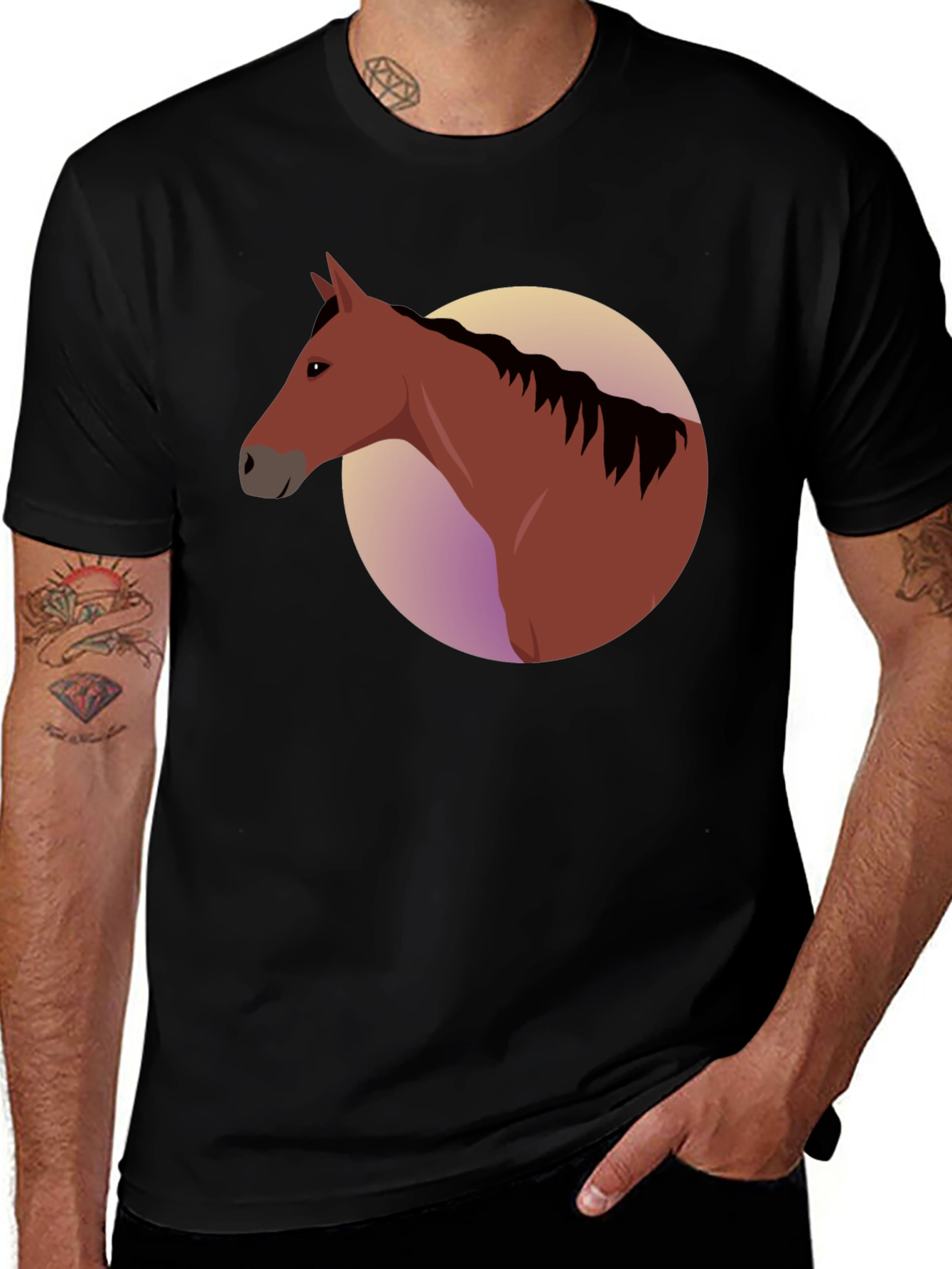 Variant 23 of Equestrian Graphic Tee - Horse Portrait T-Shirt