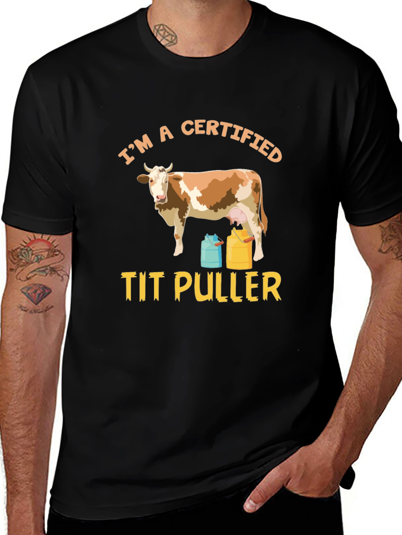 Variant 16 of Certified Tit Puller Cow Graphic Tee