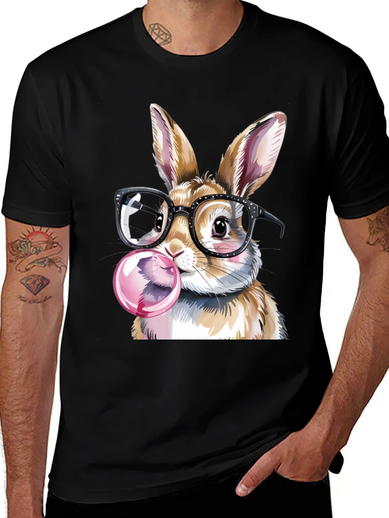 Black Rabbit with Glasses T-Shirt main image