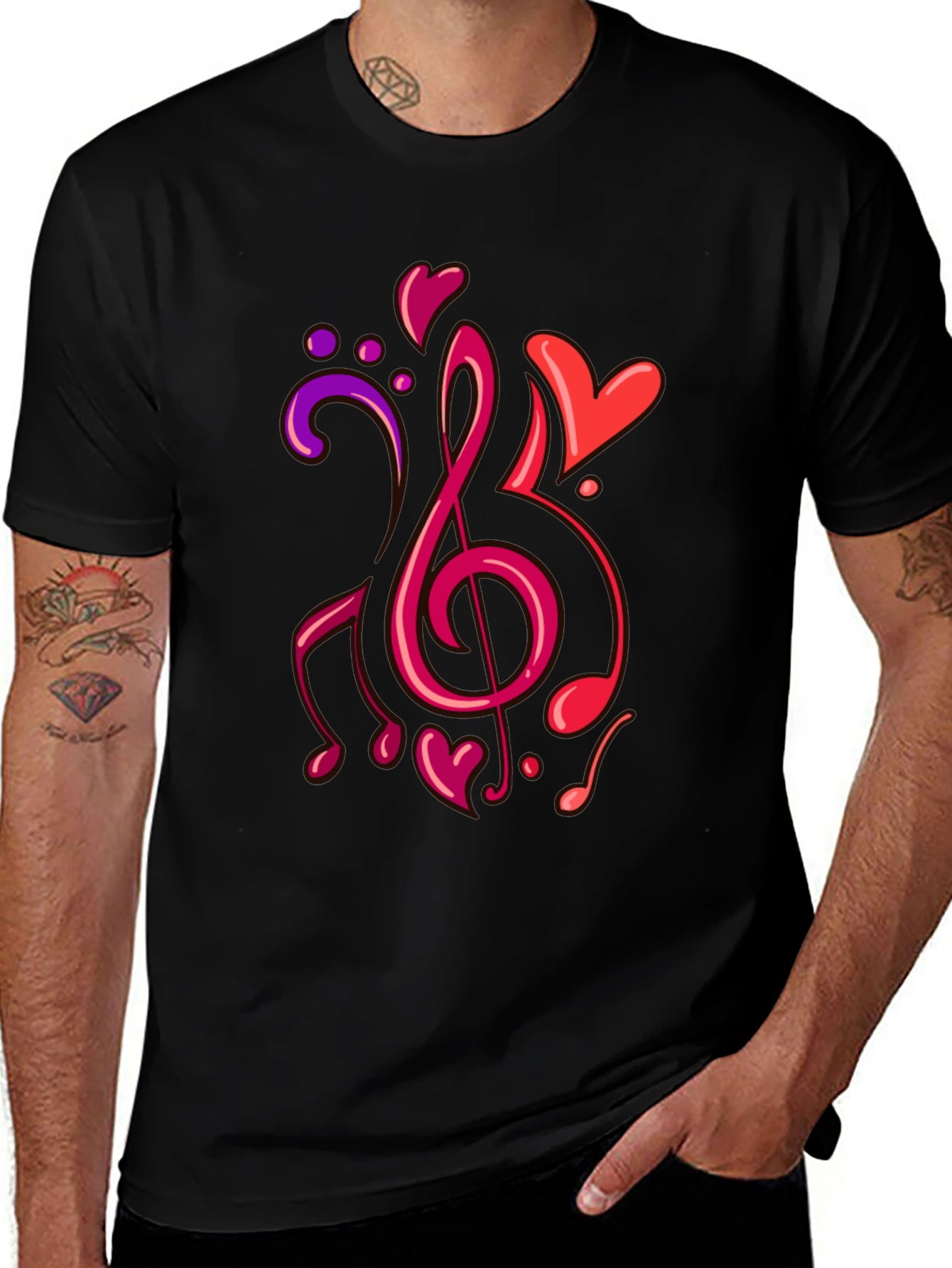 Variant 25 of Music of the Heart Tee - Romantic Treble Clef Shirt