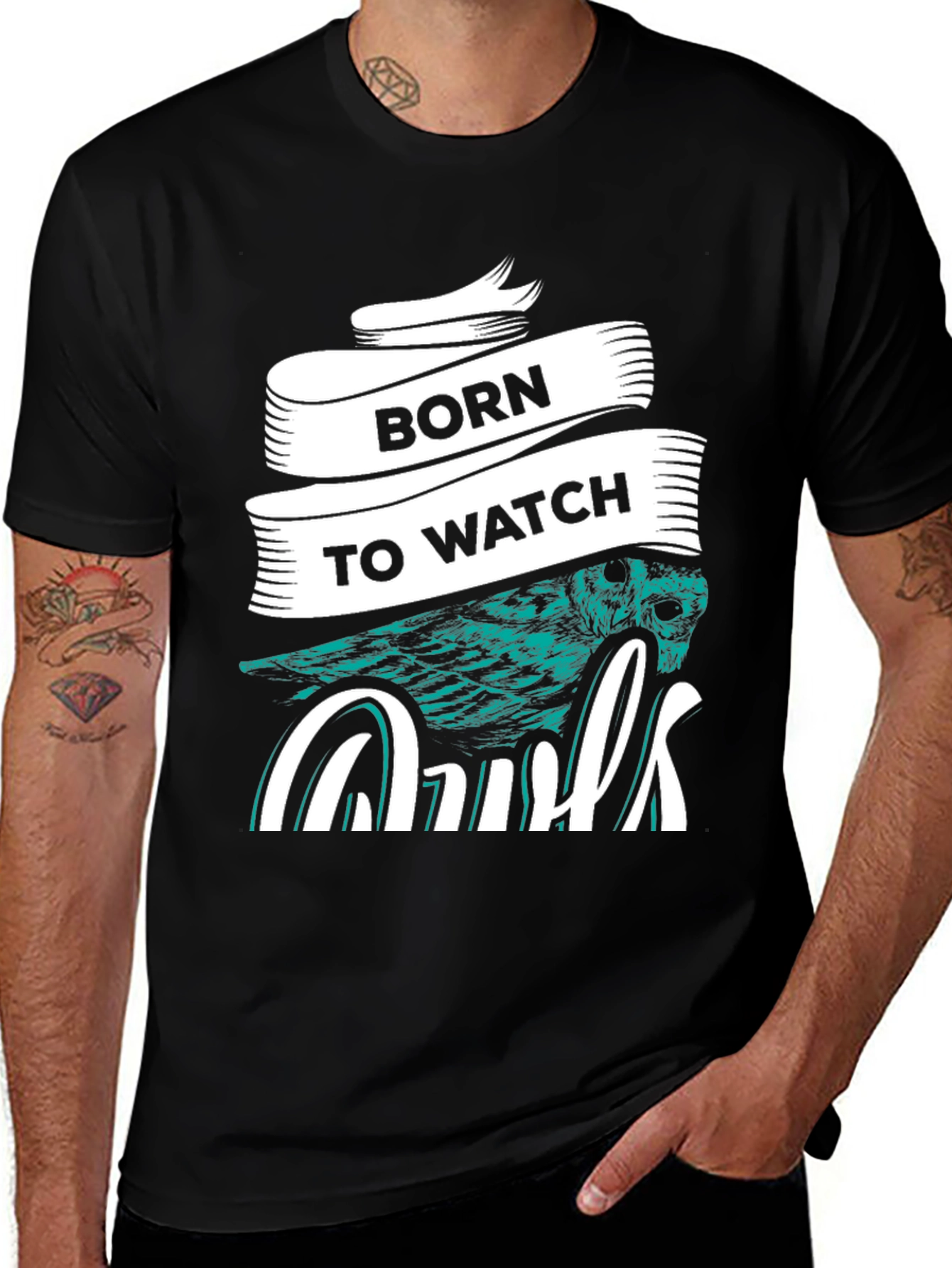 Variant 30 of Born to Watch Owls Graphic T-Shirt