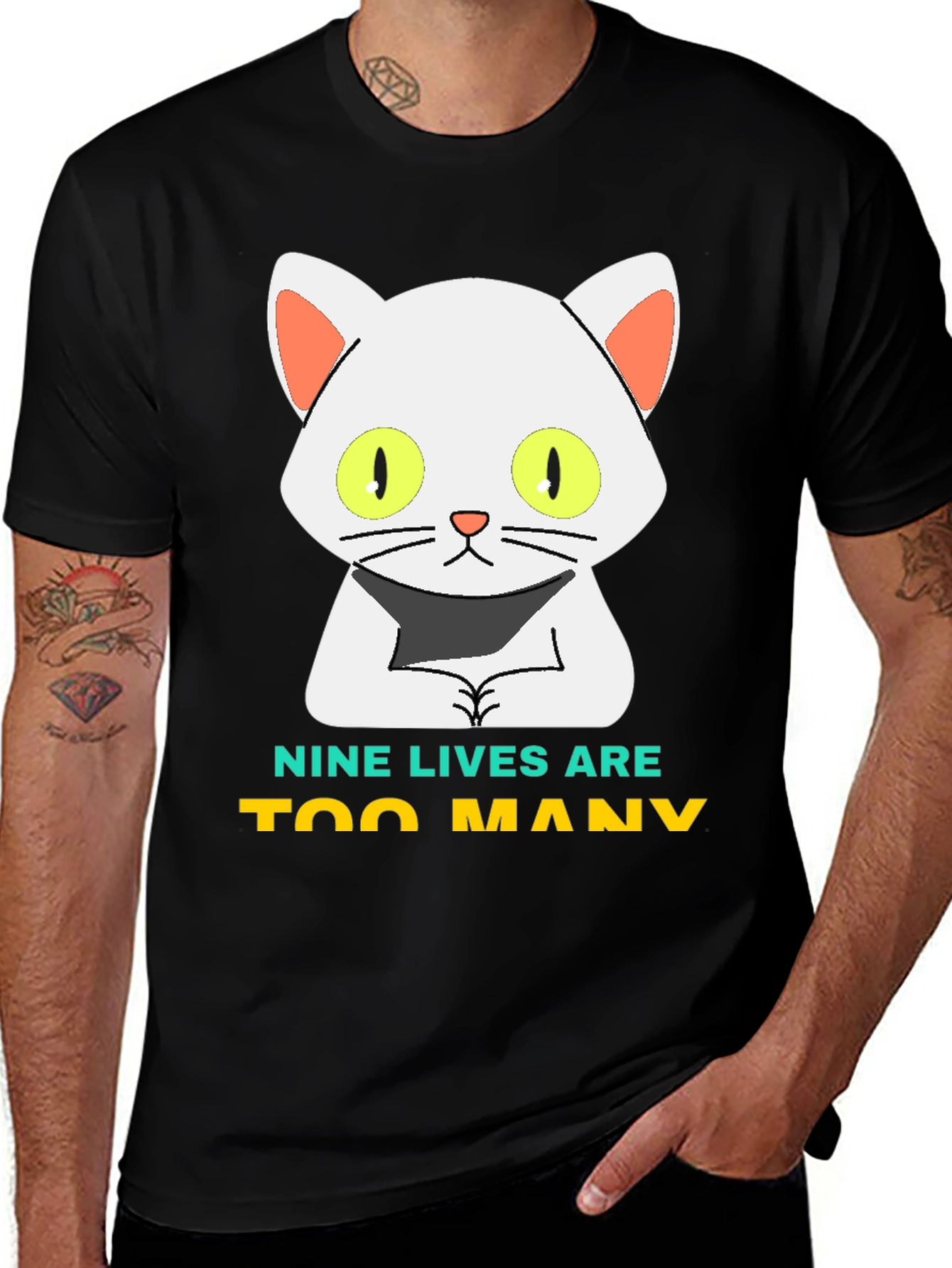 Nine Lives Are Too Many Black T-Shirt