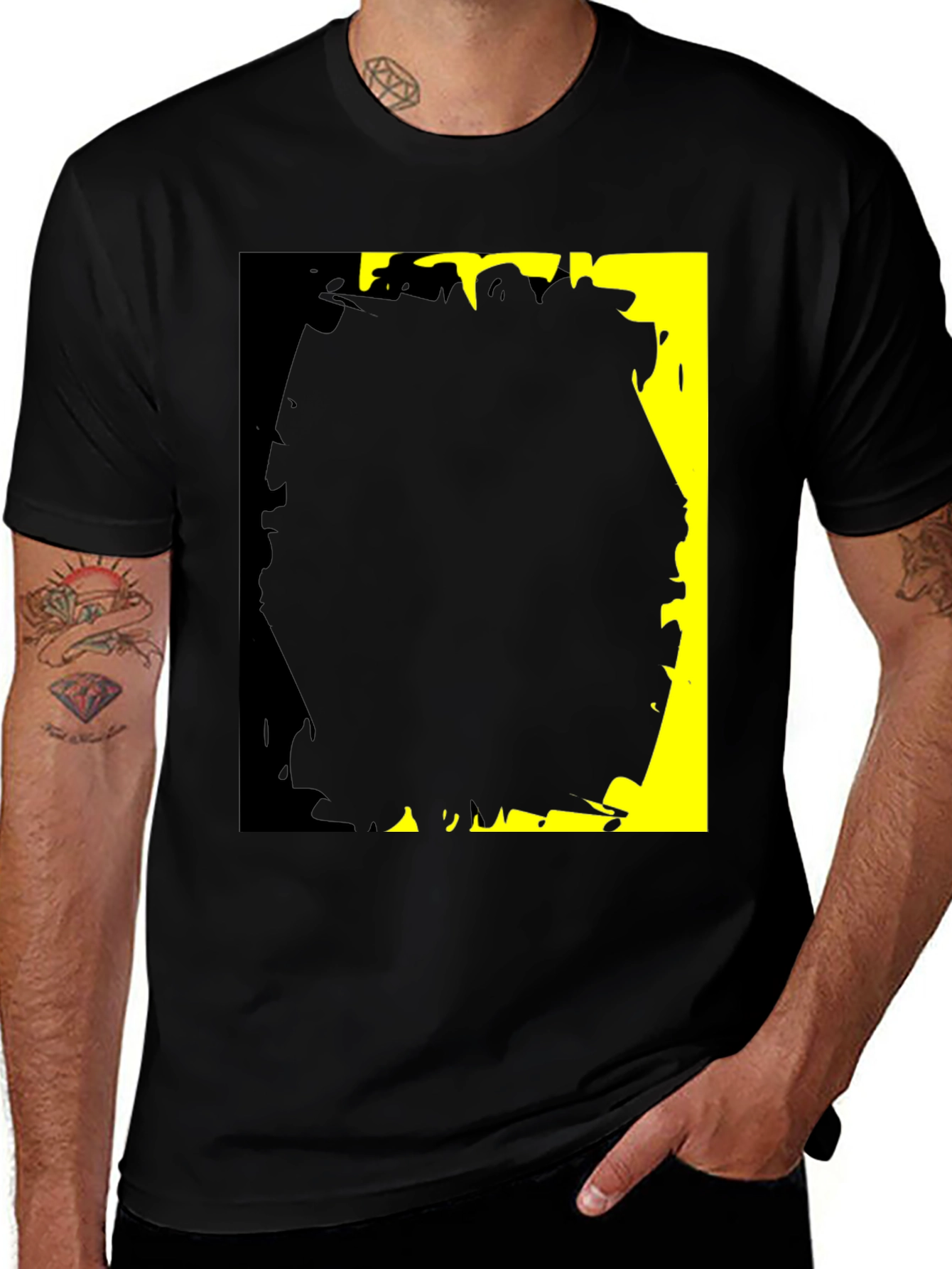 Variant 13 of Abstract Graphic Print Black T-Shirt