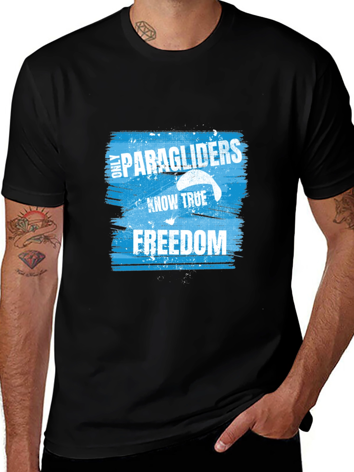 Variant 30 of Paragliding True Freedom Graphic Tee - Black