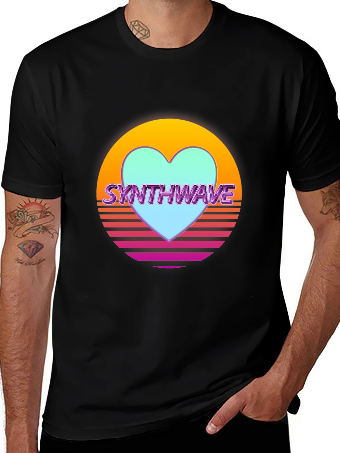 Variant 17 of Synthwave Heart Retro T-Shirt