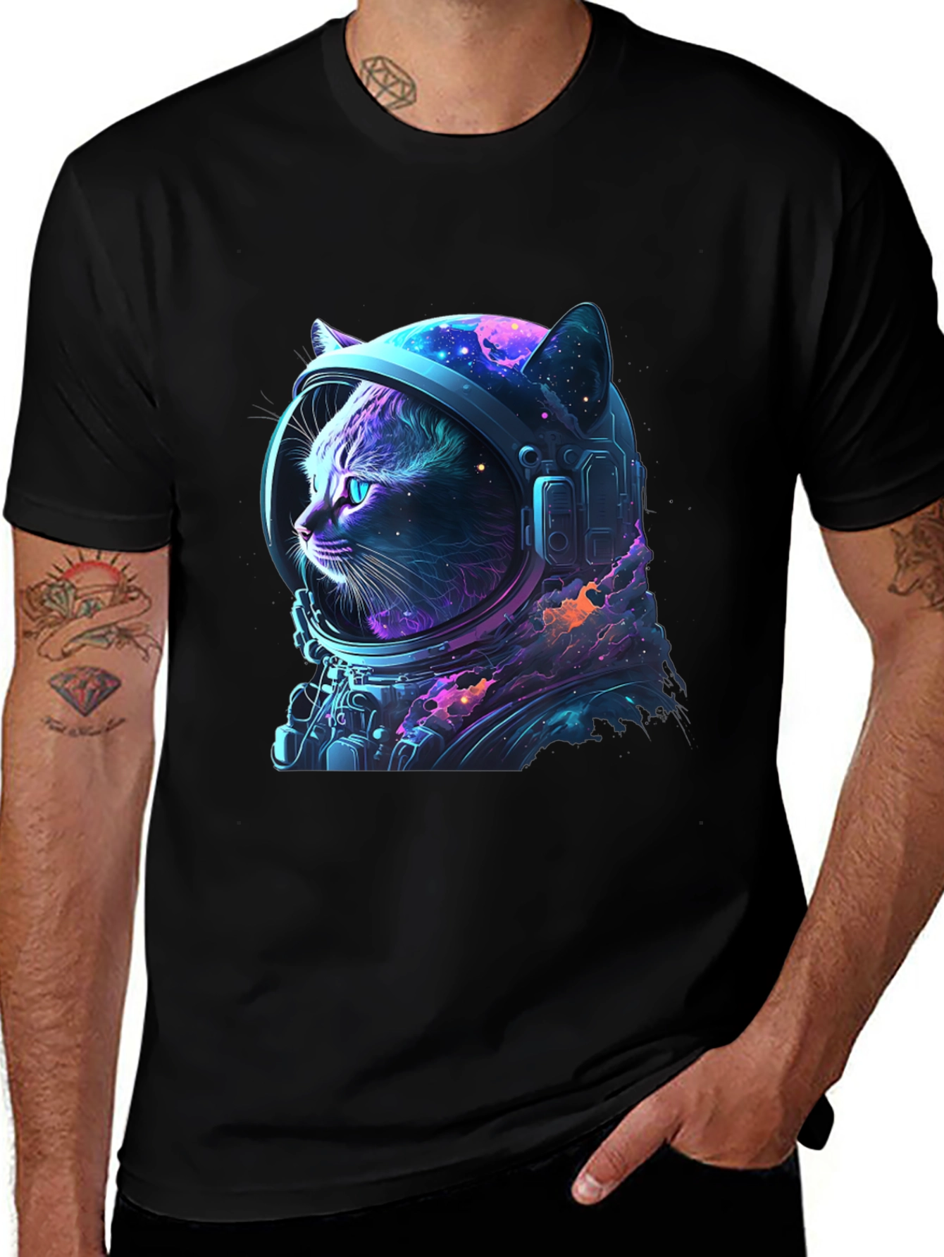 Variant 6 of Cosmic Cat Astronaut T-Shirt