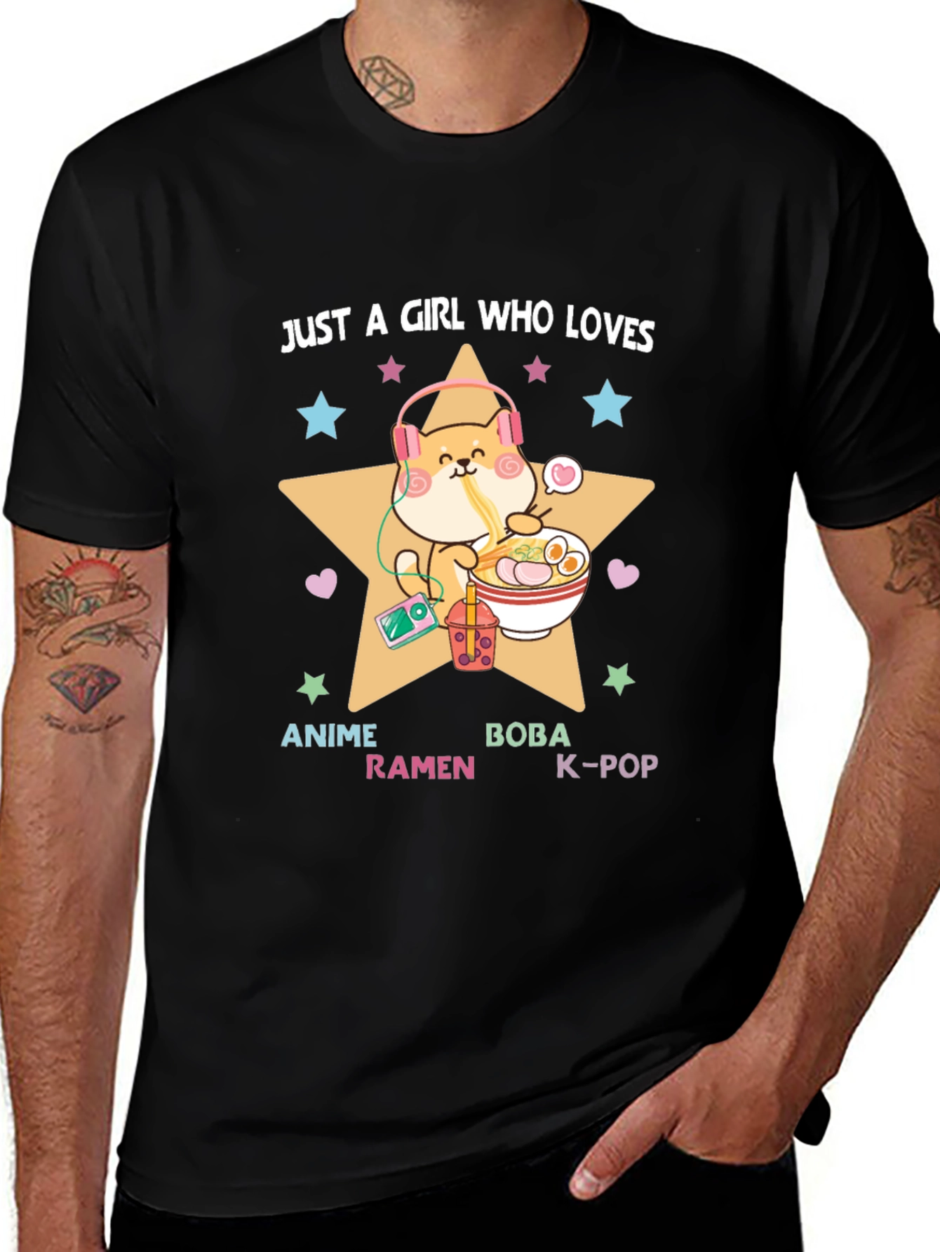 Variant 30 of Anime Ramen Boba K-Pop Girl's T-Shirt