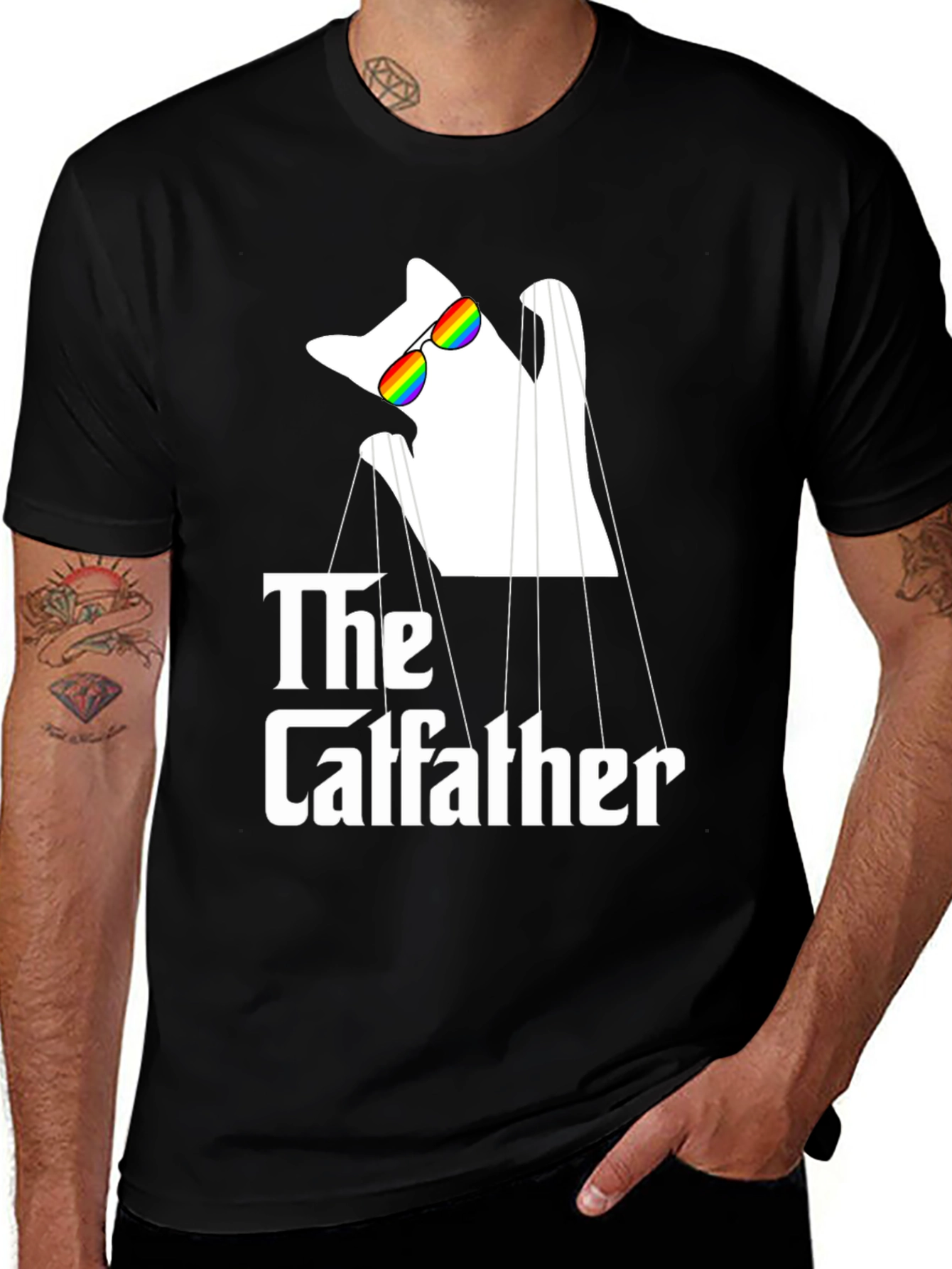 Variant 22 of The Catfather T-Shirt - Novelty Graphic Tee