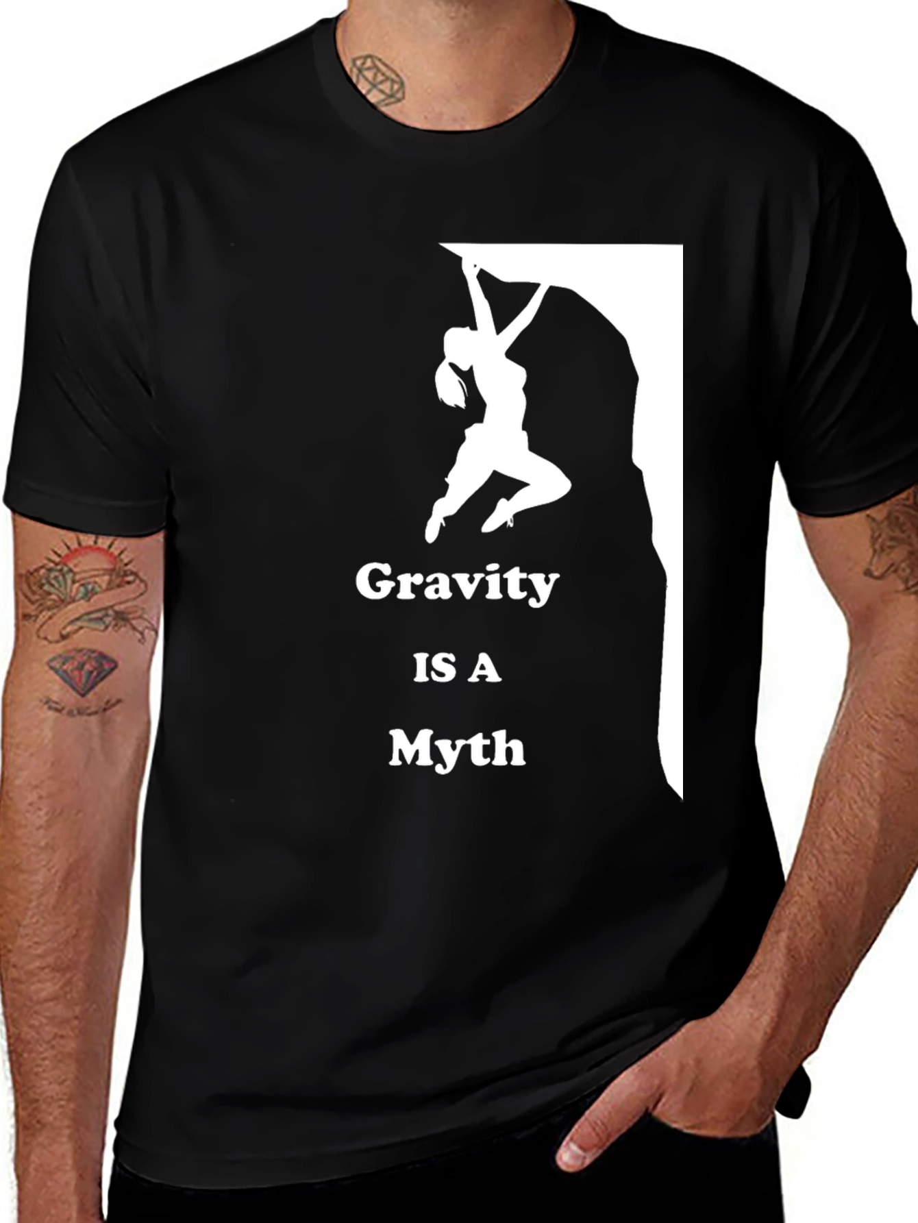 Variant 9 of Gravity is a Myth T-Shirt - Rock Climbing Tee