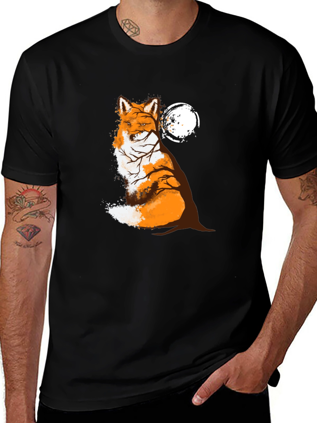 Fox Silhouette Moon Graphic Tee