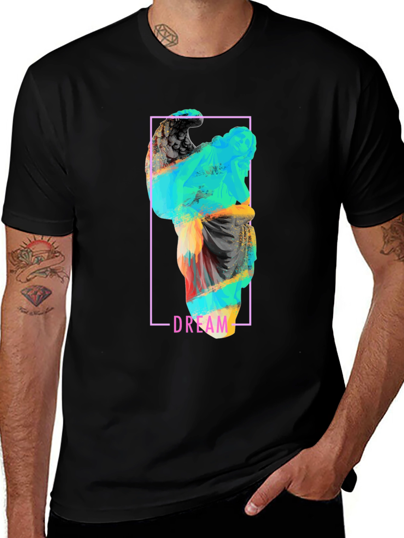 Variant 20 of Dream Angel Graphic Print Black T-Shirt