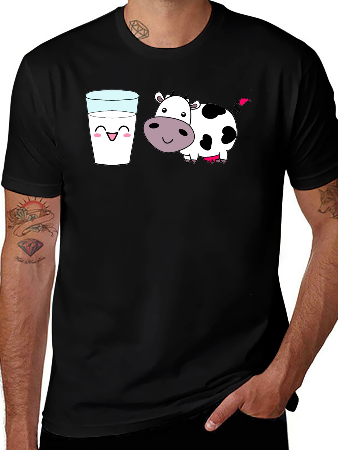 Variant 5 of Cute Milk and Cow Graphic T-Shirt