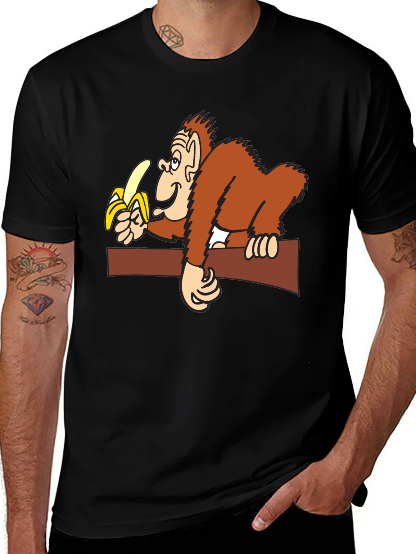 Variant 20 of Funny Monkey Banana Graphic T-Shirt